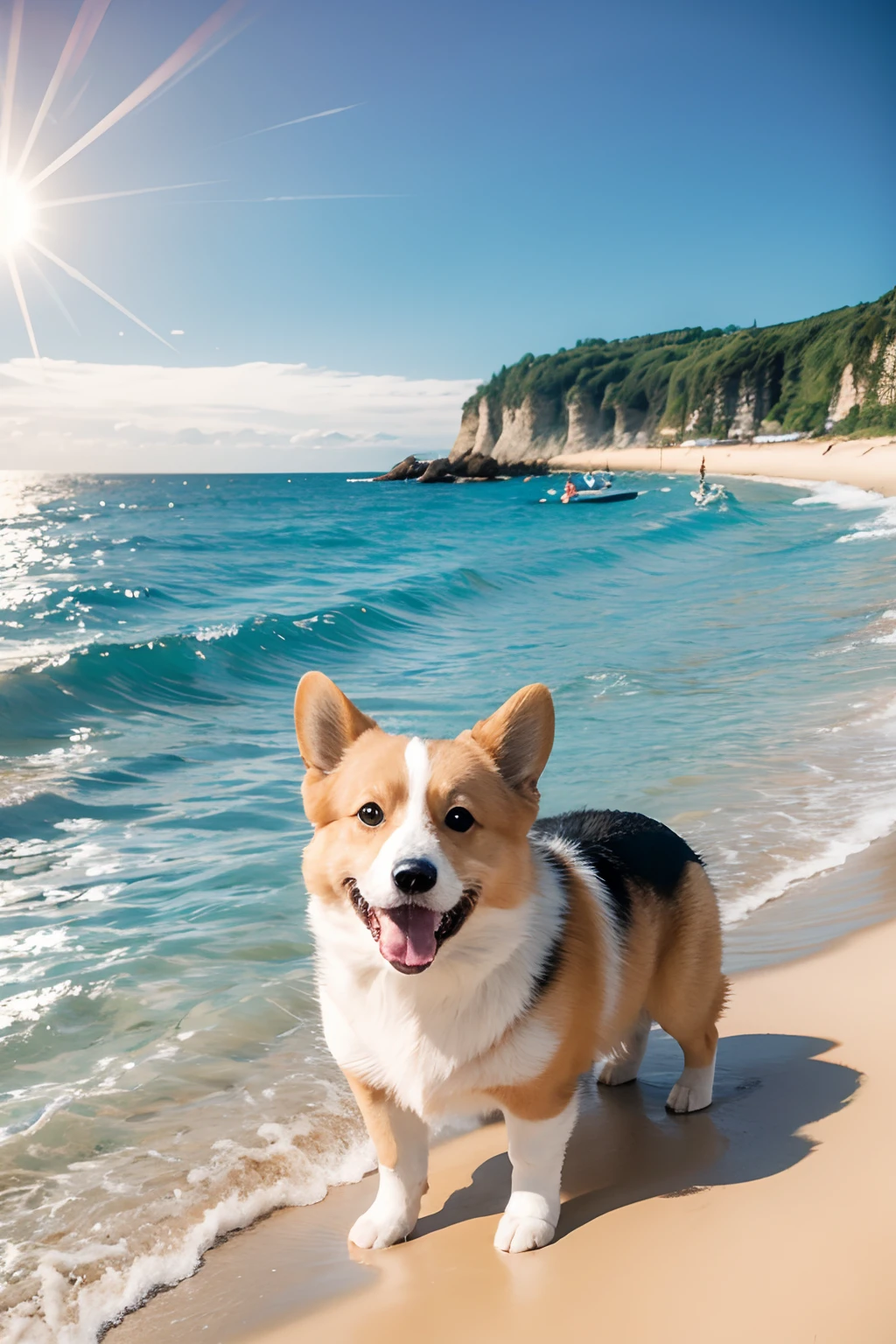 NSFW (nude) (Melissa Benoist ((human)) medium breasts, strip of pubic hair) penis in mouth, sixty-nine sex with  a (((white pitbull dog with dog penis))), fully body, on a deserted beach