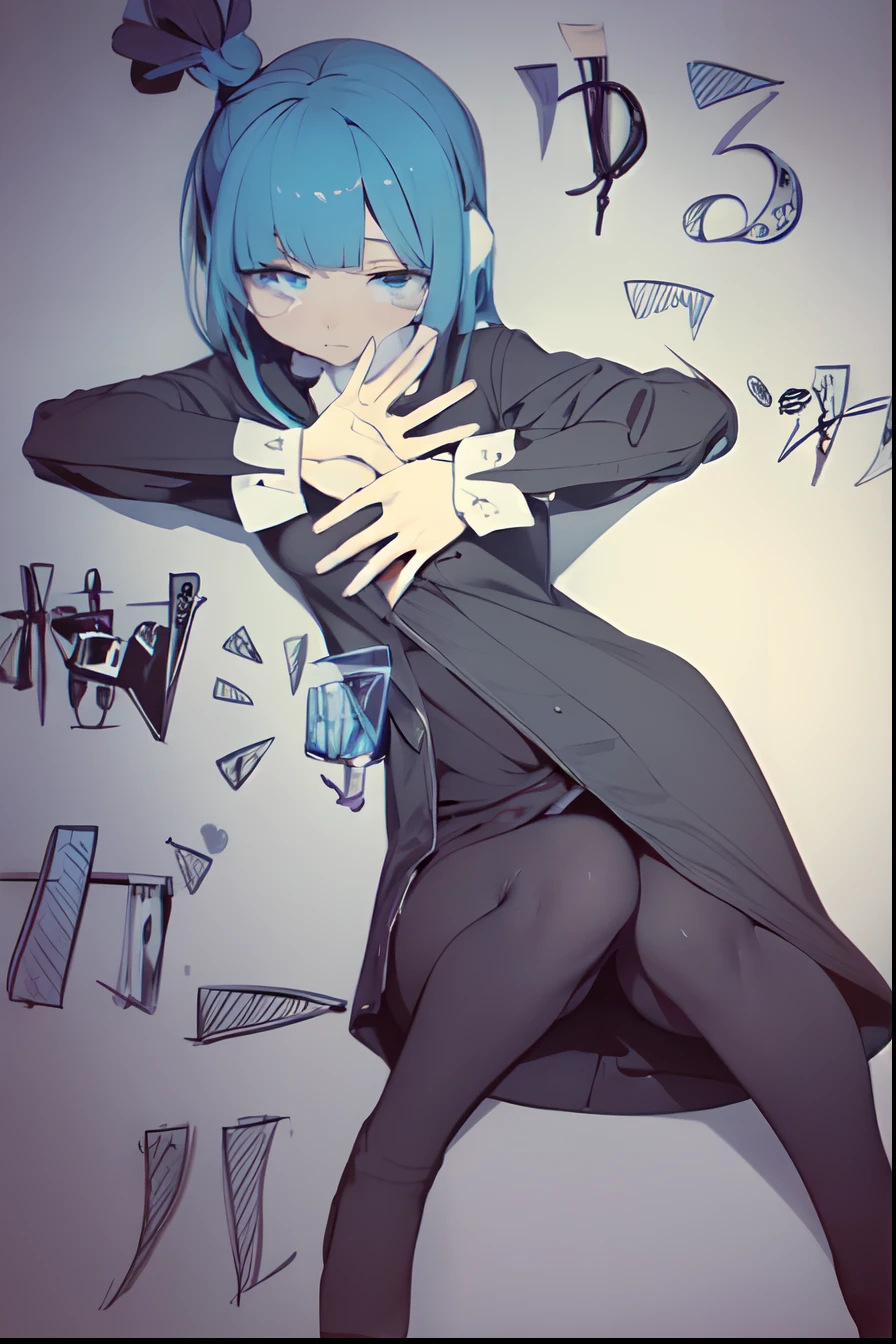 monochromes、grayscales、Onepiece、dishevled hair、slovenly、Cross-eyed、Drunk、Turned、( Silly / Sexual ecstasy)、Turned、eye glass、top-quality, Photorealistic, An ultra-fine illustrations, beautiful attractive anime girl, miku hatsune, Slender body, Tied hair, one girls, a photo of girl, Full body shot, Beautiful blue eyes, Turned,