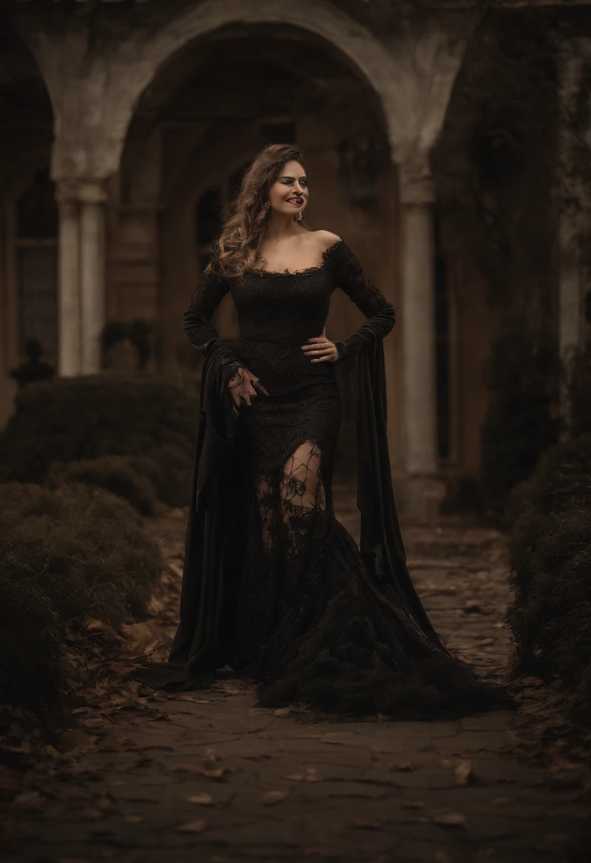 1 mulher solo, blusa curta rasgada, caida no ombro e mini saia, meias longas rasgadas, botas de cano longo, peitos grandes, quadril largo, Estilo Halloween, pumpkin head, dia das bruxas, Noite de Halloween, Orange smoke, maquiagem halloween, lo gothic, sexy, Standing posing for the camera, Orange and black smoke in the background of the image, luvas prestas, rua escura, rosto ultra realista e detalhado, olhos brilhantes bem detalhado, riqueza de detalhes, fotografia realista, fantasia halloween, graveyard, tombs, Fantasmas.
