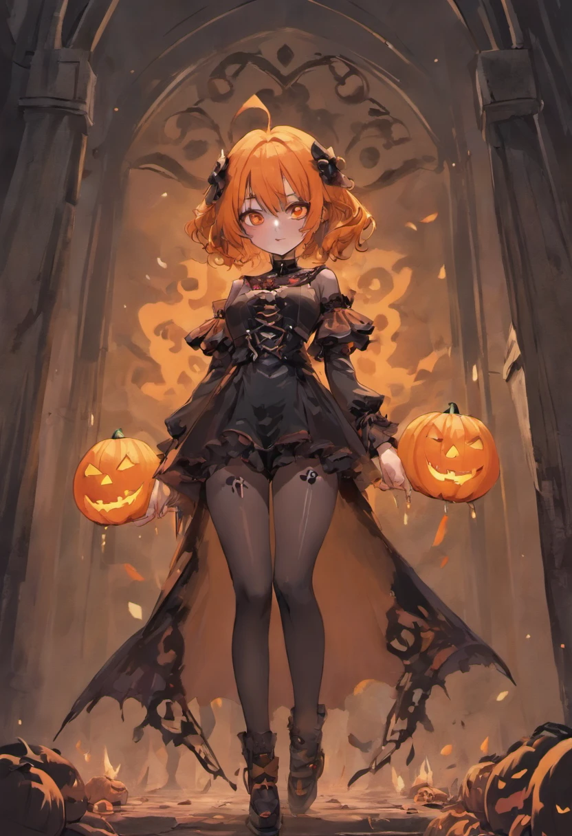1 mulher solo, blusa curta rasgada, pumpkin head, caida no ombro e mini saia, meias longas rasgadas, botas de cano longo, peitos grandes, quadril largo, Estilo Halloween, pumpkin head, dia das bruxas, Noite de Halloween, Orange smoke, maquiagem halloween, lo gothic, sexy, Standing posing for the camera, Orange and black smoke in the background of the image, luvas prestas, rua escura, rosto ultra realista e detalhado, olhos brilhantes bem detalhado, riqueza de detalhes, fotografia realista, fantasia halloween, graveyard, tombs, Fantasmas.