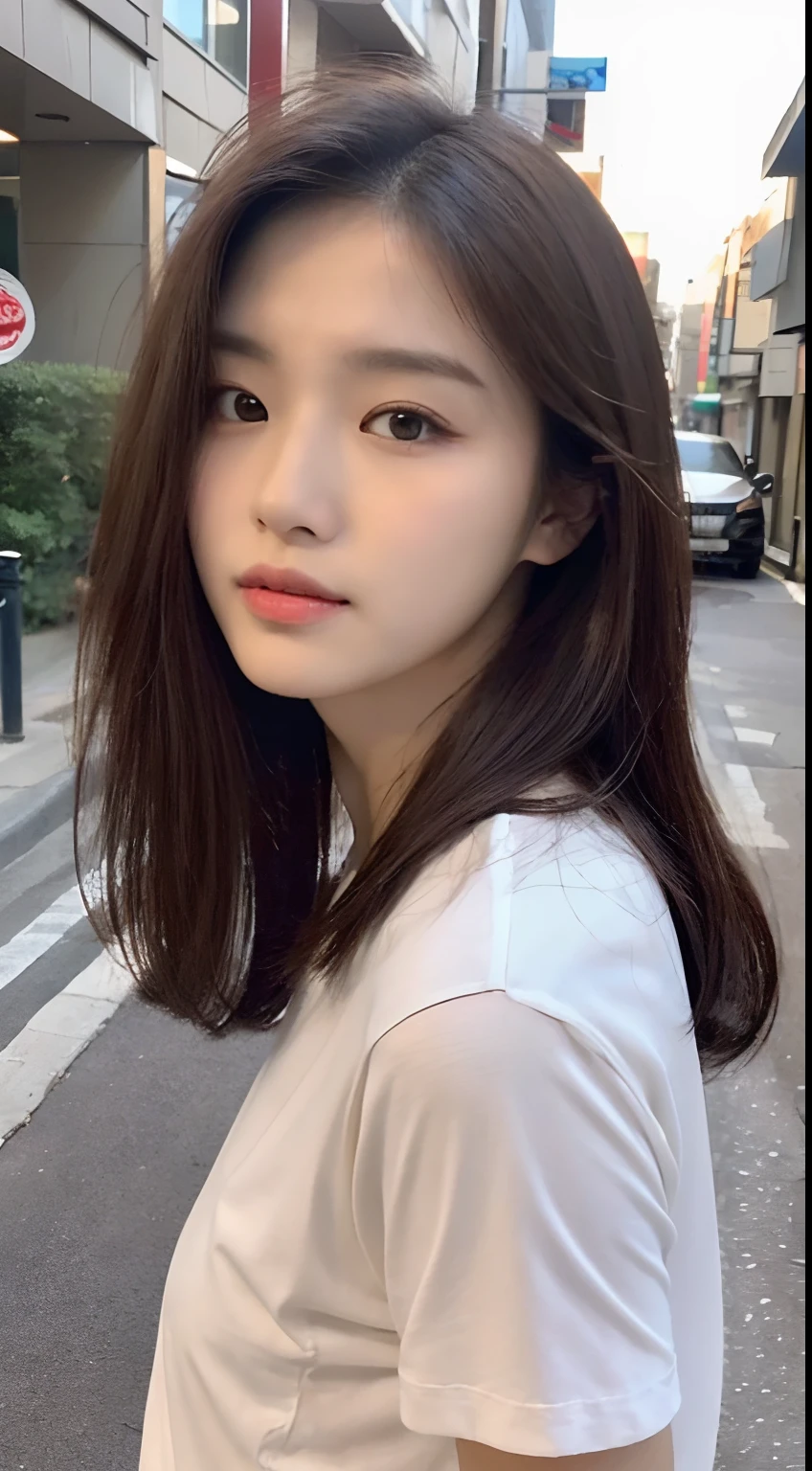 ((Best Quality, 8K, Masterpiece: 1.3)), (Japanese Cap: 1.3), Focus: 1.2, Perfect Body Beauty: 1.4, Buttocks: 1.2, (Layered Haircut: 1.2)), (Dark Street: 1.3), Highly Detailed Face and Skin Texture, Fine Eyes, Double Eyelids, Whitened Skin, Long Hair, (Round Face: 1.5), (Short Sleeves, Shorts: 1.6)