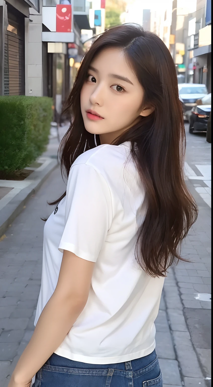 ((Best Quality, 8K, Masterpiece: 1.3)), (Japanese Cap: 1.3), Focus: 1.2, Perfect Body Beauty: 1.4, Buttocks: 1.2, (Layered Haircut: 1.2)), (Dark Street: 1.3), Highly Detailed Face and Skin Texture, Fine Eyes, Double Eyelids, Whitened Skin, Long Hair, (Round Face: 1.5), (Short Sleeves, Shorts: 1.6)