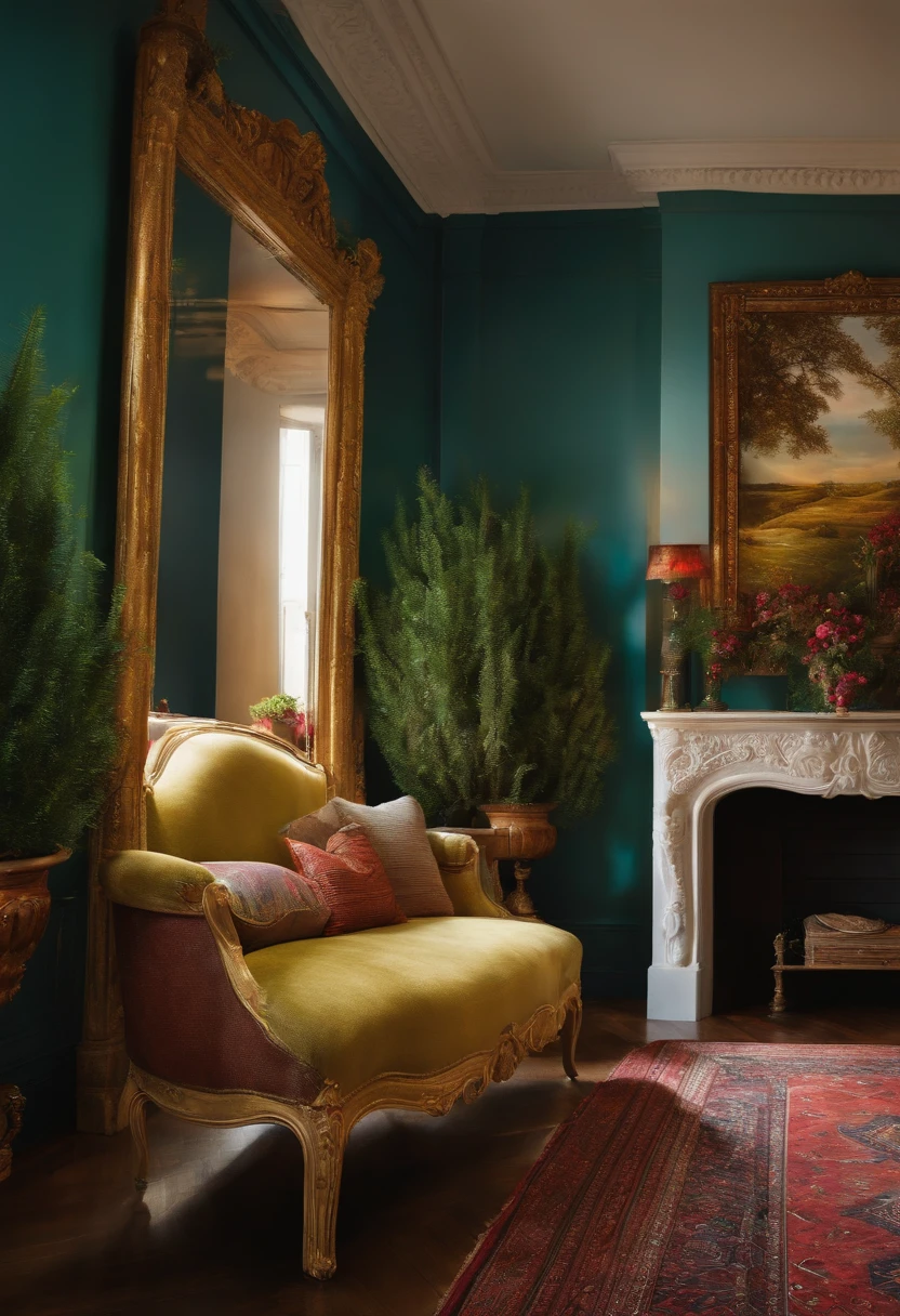 A long portrait in ratio 10:21 for a modern house interior decoration.