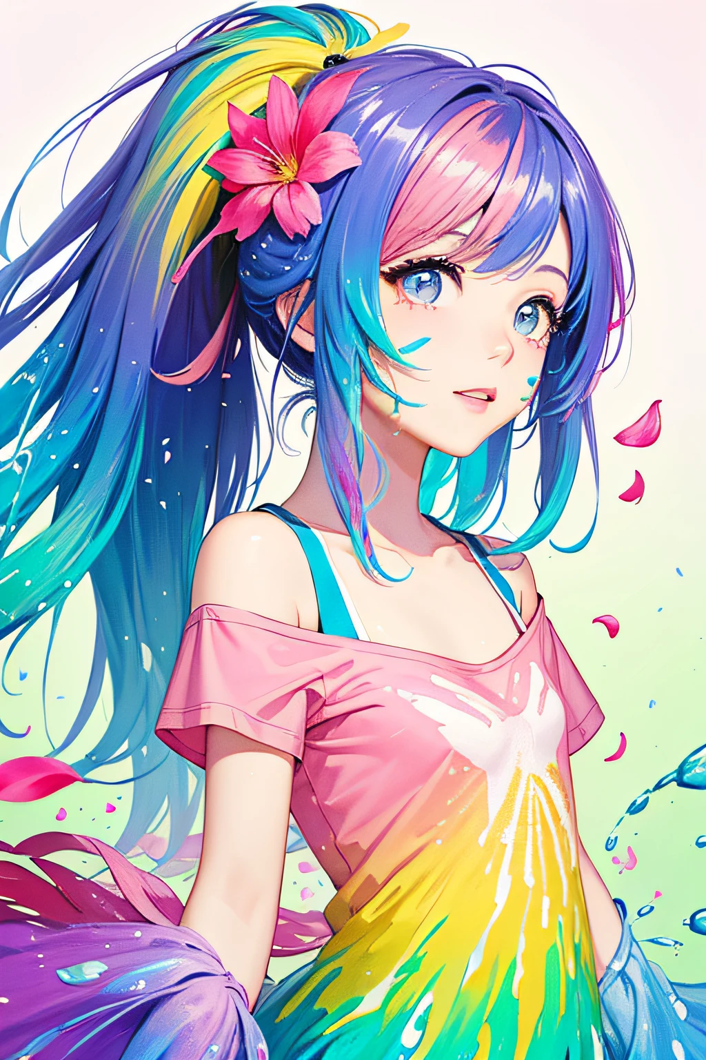 Micho Style、(((stylish fashion))), 8K Quality、Intense watercolor, Detailed watercolor art, Watercolor splash, Surreal, avant-garde pop art, Beautiful and expressive paintings, Beautiful artwork illustration, Very colorful tones, wonderful, Cool beauty, highest quality、Official Art, Vector art, Stylish design, (((The most beautiful girl))), (((highest quality))), HDR, ((detailed)), (((Doodle Art)), ((masterpiece)), ((Super detailed)), (((Colorful hearts))),(((Stylish))), Lips in love