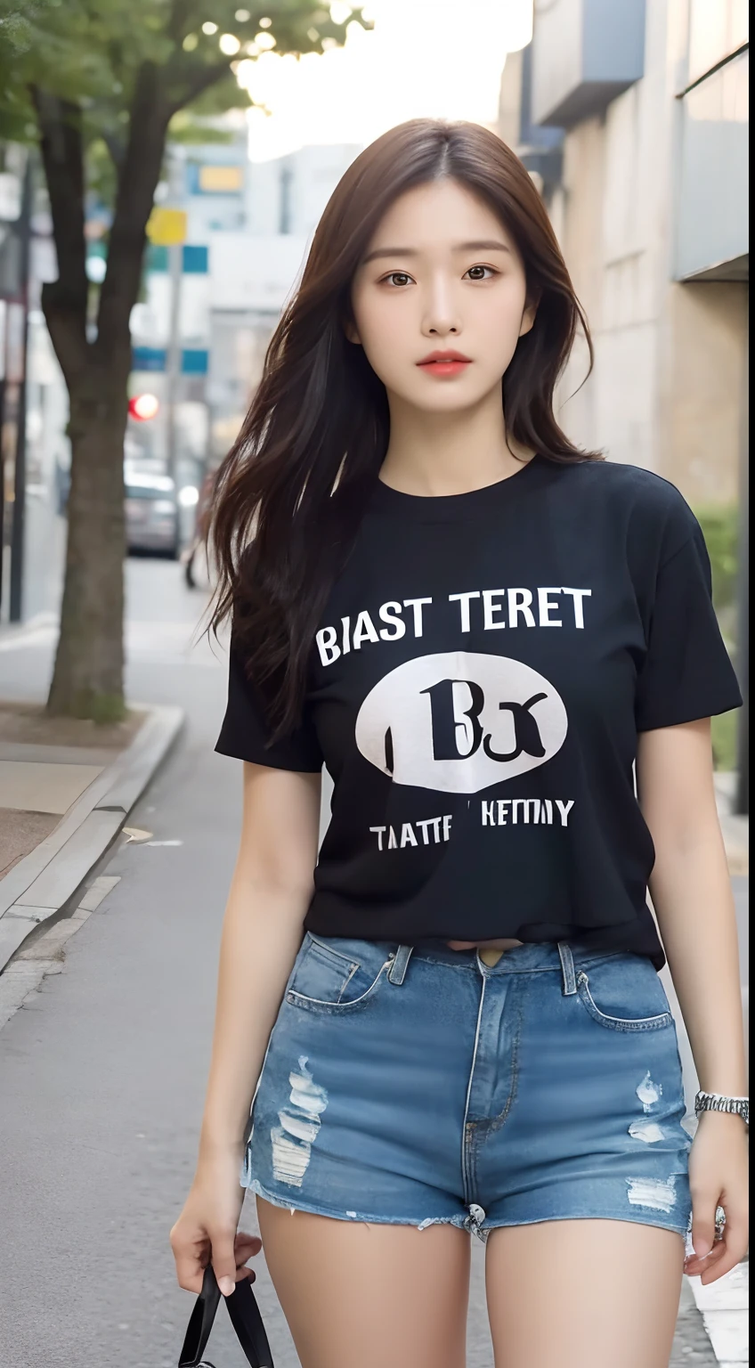 ((Best Quality, 8K, Masterpiece: 1.3)), (Japanese Cap: 1.3), Focus: 1.2, Perfect Body Beauty: 1.4, Buttocks: 1.2, (Layered Haircut: 1.2)), (Dark Street: 1.3), Highly Detailed Face and Skin Texture, Fine Eyes, Double Eyelids, Whitened Skin, Long Hair, (Round Face: 1.5), (Short Sleeves, Shorts: 1.6)