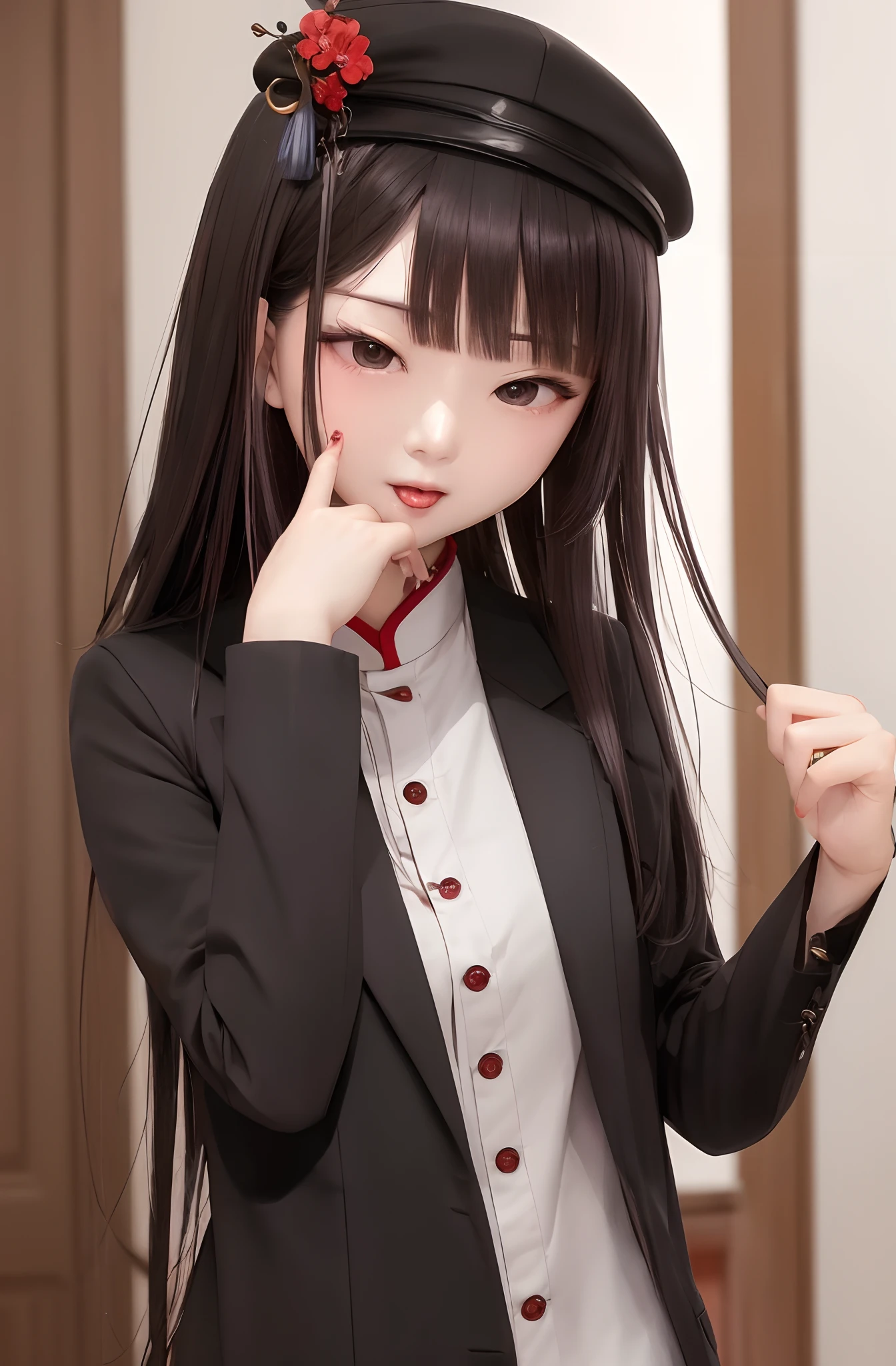 Hu tao, sexy clothes, sticking out tongue