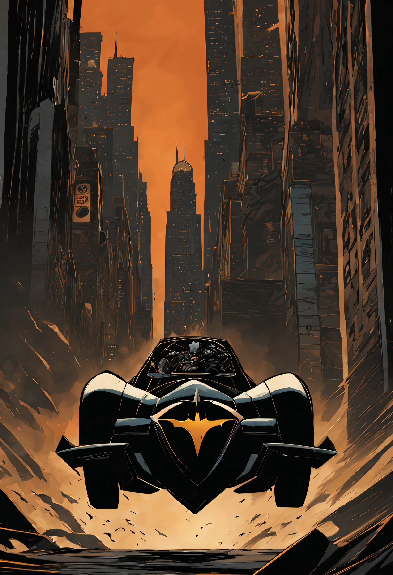 batman, bat signal, action scenes, dynamic poses, dark and gritty atmosphere, Gotham City, Batman's cowl and cape, detailed muscles and contours, shadows and lights, intense facial expressions, iconic villains, suspenseful storytelling, perspective and angles dramatic, iconic Batmobile, skyline city, rich color palette, cinematic lighting, inked lines, detailed backgrounds, graphic novel style, dynamic panel transitions, dramatic sound effects, Batman utility belt, iconic logo, detailed rendering, surfaces textured, atmospheric cityscape, expertly designed illustrations, attention to detail, dramatic storytelling, iconic poses, expressive hand gestures, wide range of emotions, intense fight scenes, dramatic page layouts, dramatic shadows and lights, captivating composition, dimensional characters, intricate inks, visually striking splash panels, harsh and dark undertones, intense action. sequences, narrative subtitles)