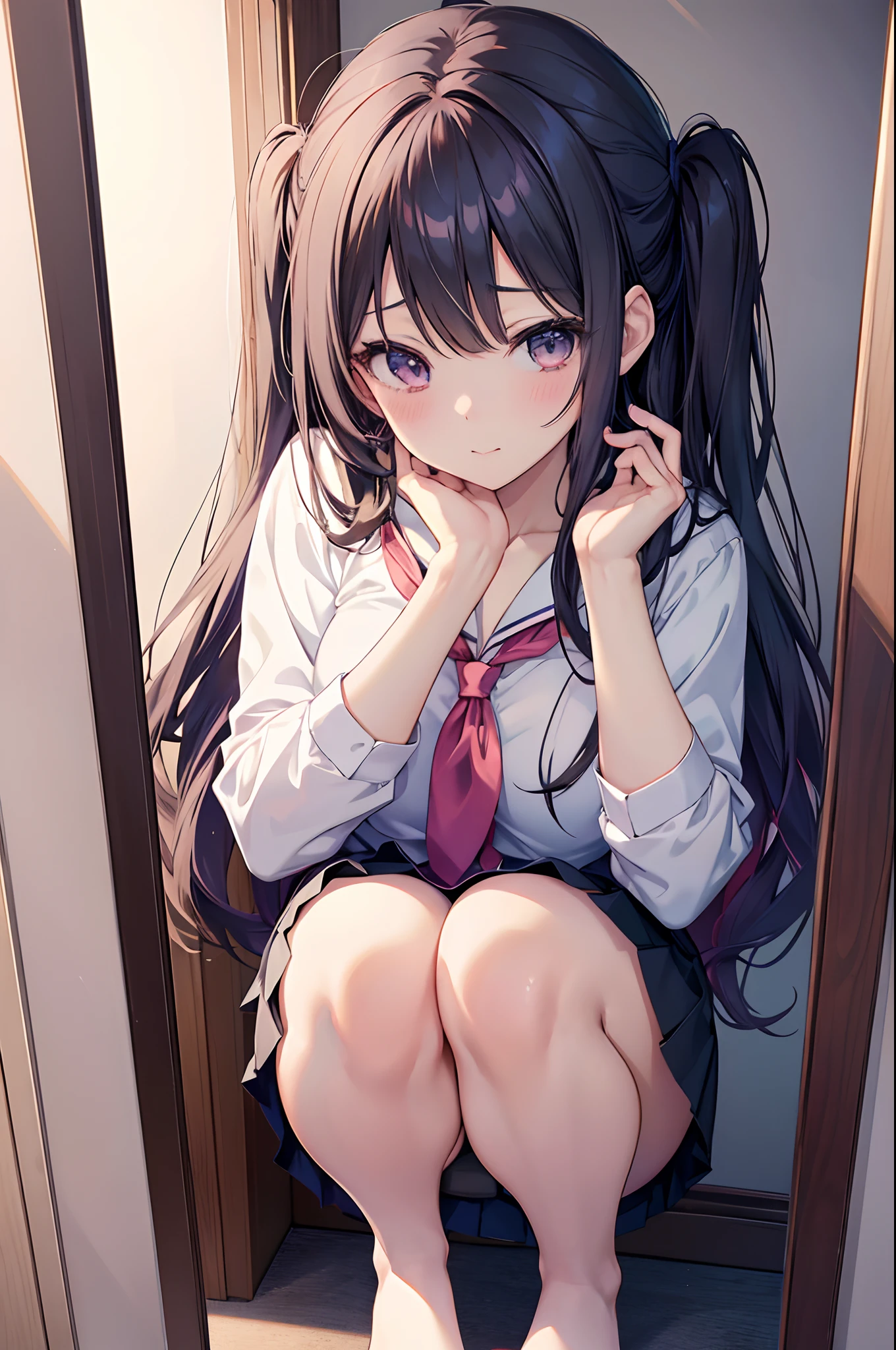 Anime girl in short skirt and shirt looking in the mirror, Seductive Anime Girl, Smooth Anime CG Art, Ecchi anime style, Ecchi, visual novel cg, anime moe art style, beautiful alluring anime , beautiful anime girl squatting, beautiful anime high school girl, beautiful alluring anime woman, charming anime girls, a hyperrealistic schoolgirl, Realistic Schoolgirl