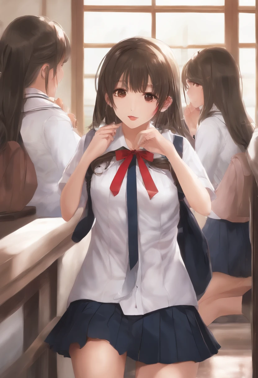 Girl nalgona lolicon sexy school maniac school A sailor suit showing panties to classmates in the classroom