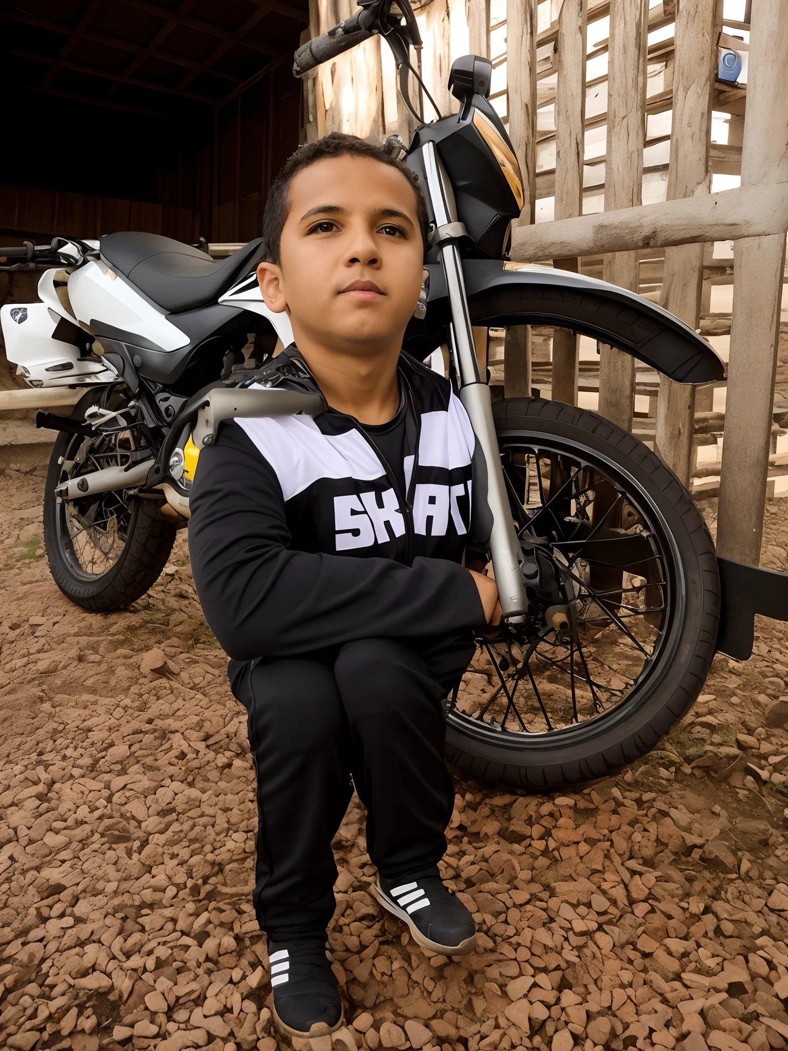 Arafed menino parado na frente de uma motocicleta em um quintal, cabrito, trying to ride it, 2 anos, parece inteligente, tiro de comprimento de corpo inteiro, really trying to ride it, mateus 9 5, sentado em uma motocicleta, tiro de comprimento total, 4 anos de idade, motocicleta, Reyyan, tiro de corpo inteiro, photo shoot, pilotando uma motocicleta