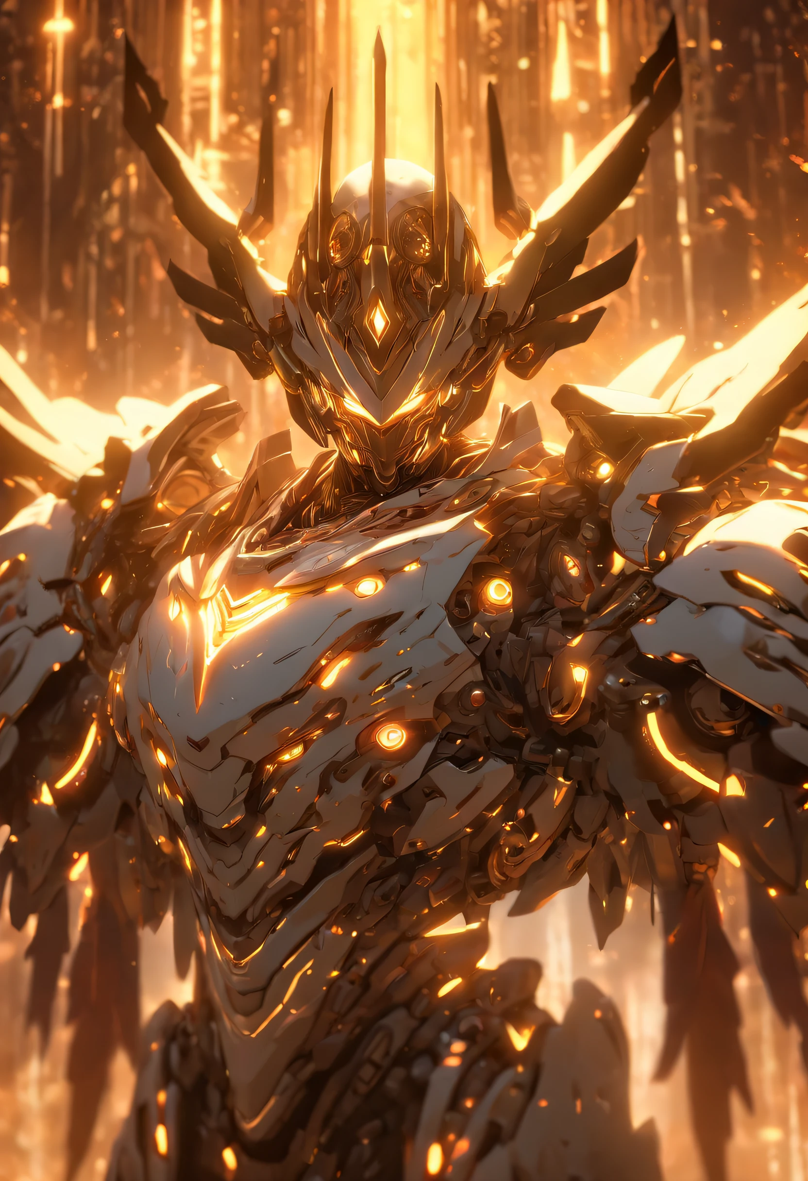 (Full body shot:1.4),(Wide Angle Shot), (Intricate details:1.4), (Masterpiece) , ((Anime Robot, Beautiful White Skin Golem, Angel, 1boy, Magic)), (Perfect Aesthetic Eyes:1.3) , (Detailed Eyes) , (Halo) , (Elden ring:1.4), (Wings:1.3), Glowing, Twintails Hair, Multicolored Hair, (Anatomically Correct Body:1.4) , Angry, (Perfect Face), Saenyo Ancalagon Majestic Guardian Knight | Ultra Detailed Robotic Armor | Cinematic Lighting | Intricate filigree metal design | 16k | Unreal Engine 5 | Octane Render | 3d, (anatomically correct :1.4), (Ultra Detailed, Fantasy Background, Blush, Solo, Fightning Stance), (magic circle:1.3), Lightning Effect, (Ray Tracing), Show Your Ability A.I., (Glowing Eyes) , (Particles Glowing) , 16k Wallpaper, Robot Female, Trending on Pintrest, By Nimox AI, UHD
