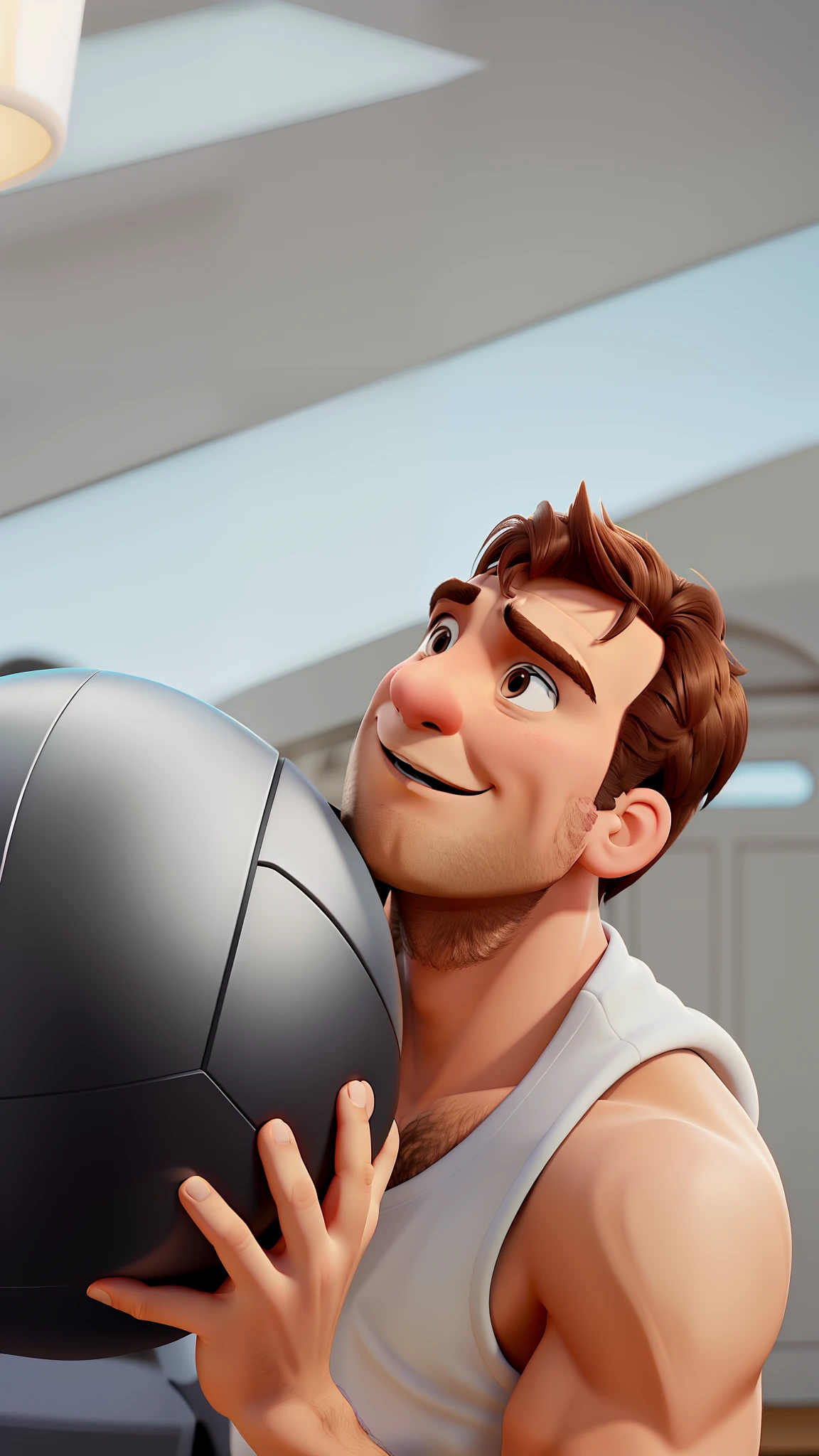 Um homem branco estilo Disney pixar, alta qualidade, melhor qualidade