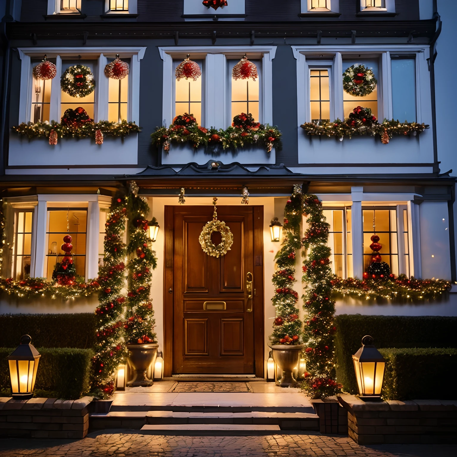 Entrance to a house in Germany、Christmas Decorations