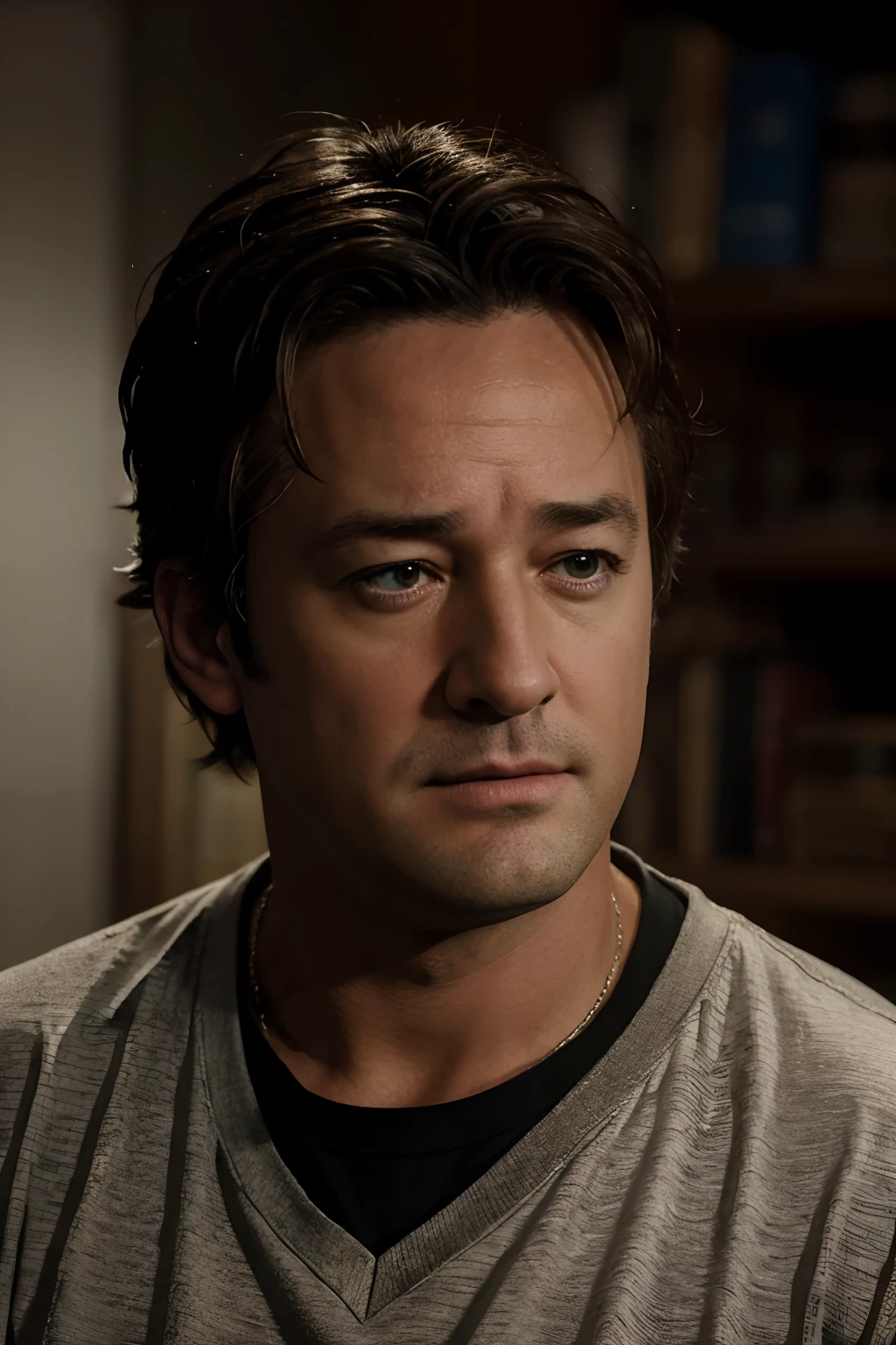 Masterpice, high resolution 4k, in memory of friends TV series Matthew Perry after his death today, an expression art that represents memory of Chandler Bing from friends tv series after he died at 53 years old , very expression dramatic photo for matthew Perry (Chandler Bing), rip matthew Perry,