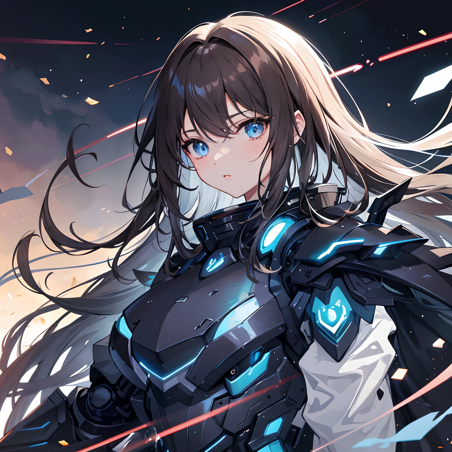 Anime girl with long hair and blue eyes in futuristic costume, Girl in Mecha Cyber Armor, badass anime 8 K, best anime 4k konachan wallpaper, Detailed Digital Anime Art, anime art wallpaper 4k, anime art wallpaper 4k, Cyberpunk anime girl mecha, mechanized valkyrie girl, armor girl, anime wallpaper 4 k, anime wallpaper 4k