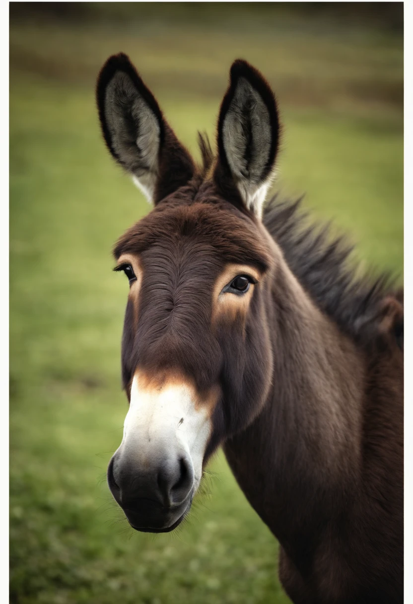 Donkey with head looks up, de forma frontal
