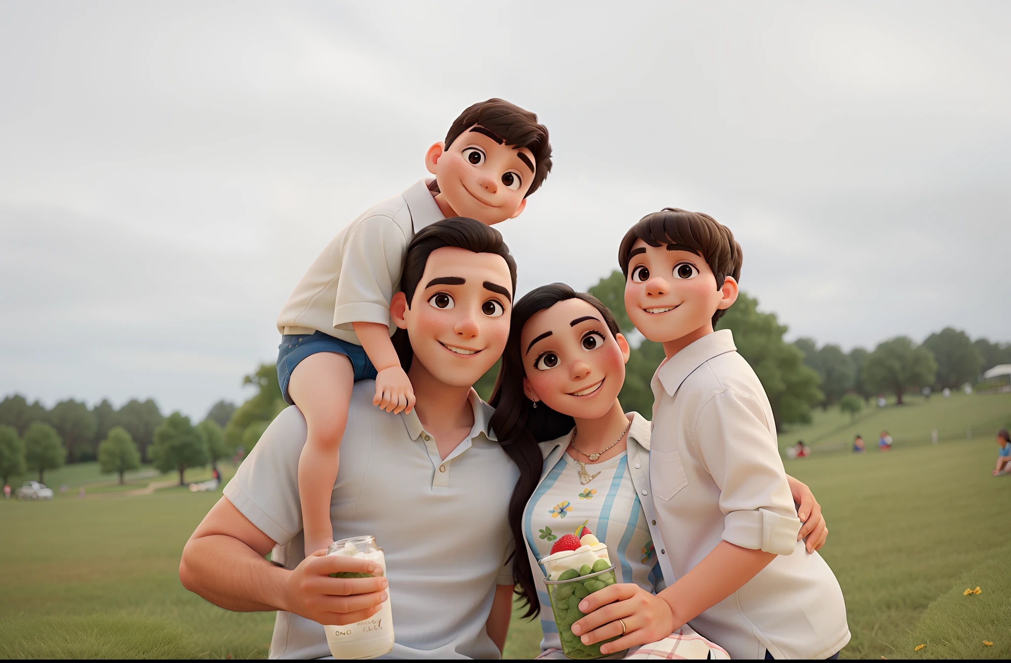 Jannuzzi family picnicking in the park
