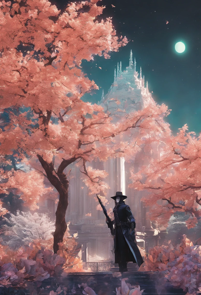 Male necromancer with a gun, gunslinger, black robe, black coat, black cowboy hat, cowboy_hat, necromancer, dark,darkness (realistic,photo-realistic:1.37), (((masterpiece))), smooth shadows, hyper realistic textures, best quality, realistic cartoon features, stylized illustration, smooth shadows, glitch art, digital distortion, pixelated fragments, visual chaos, contemporary aesthetics, enamel art, glass-like surface, glossy finish, reflective textures, rich pigments, (absurdres, ultra detailed, HDR), (Highest quality:1.3), cinematic shot, (sharp focus:1.5), (dark atmosphere,sharp chiaroscuro), clean lines, fine eyelashes, shiny eyes, visual complementary color,,translucent, psychedelic, hidden color, clean color, translucent, exposure, hyperrealism, sharp, digital illustration, realism, intricate, trending on artstation, good anatomy, award-winning, photorealistic, realistic shadows, realistic lighting, beautiful lighting, raytracing, moody, rule of thirds, masterpiece, (illustration:1.1), (extremely detailed CG,32k wallpaper:1.1), ((top quality, 32k, masterpiece: 1.3)), smooth anime cg art, anime styled 3d, artwork in the style of guweiz, realistic anime 3 d style, 3 d anime realistic, (detailed face), (detailed eyes)), (Best Impact:1.5), (maximalism:1.7), Vivid contrast,、Precise focus,cinema4d, Beautiful and aesthetic: 1.2)), (Golden ratio: 1.2), (full bodyesbian: 1.2), (Ultra detail: 1.3), (Fractal art: 1.3), (Glitter Pupil)), (Colorful: 1.5), (Hyper-detailing), (exquisite details)), (complex details), ((Cinematic light, Top Quality Backlight)), High contrast, ((BEST lighting, Very delicate and beautiful)), ((Cinematic light)), (ray-traced reflection, Shine) (Glowing aura)), Shock sensation, (Real: 0.5), Original 2 High Saturation, artgerm on artstation pixiv, artgerm lau, rossdraws sakimimichan. 5,ultra-detailliert, (shiny skin), high resolution, depth of fields,Sharp pupils,
