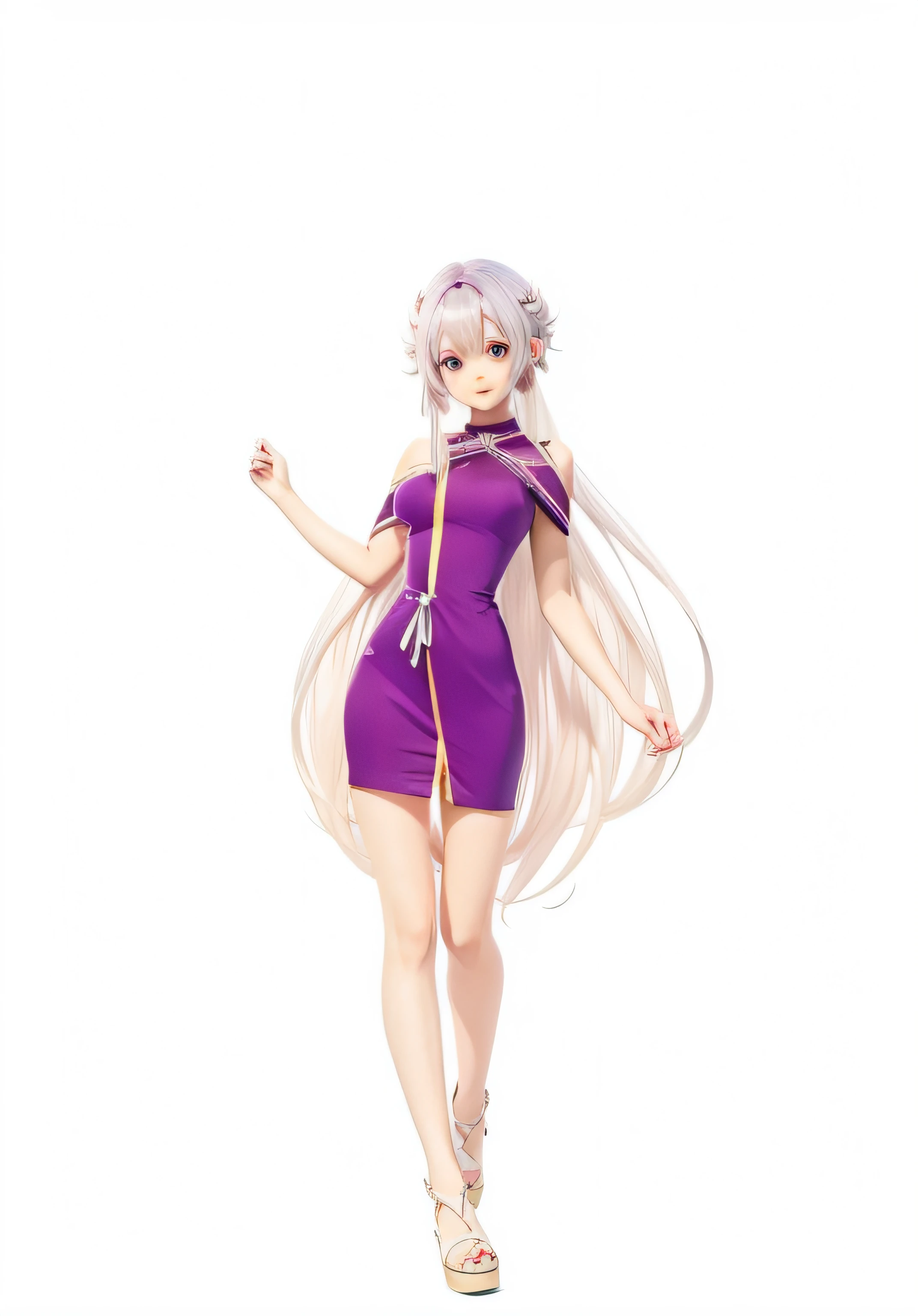 Menina anime no vestido roxo com cabelo branco longo e sapatos amarelos, menina anime loira com cabelo longo, Menina anime com cabelo longo, Cabelos compridos humanoide Fursona, com longos cabelos loiros, menina de cabelo comprido, inspirado no INO, Cute anime waifu in a nice dress, personagem estilo anime, anime full body illustration, personagem de anime, mulher anime, mulher bonita sedutora do anime