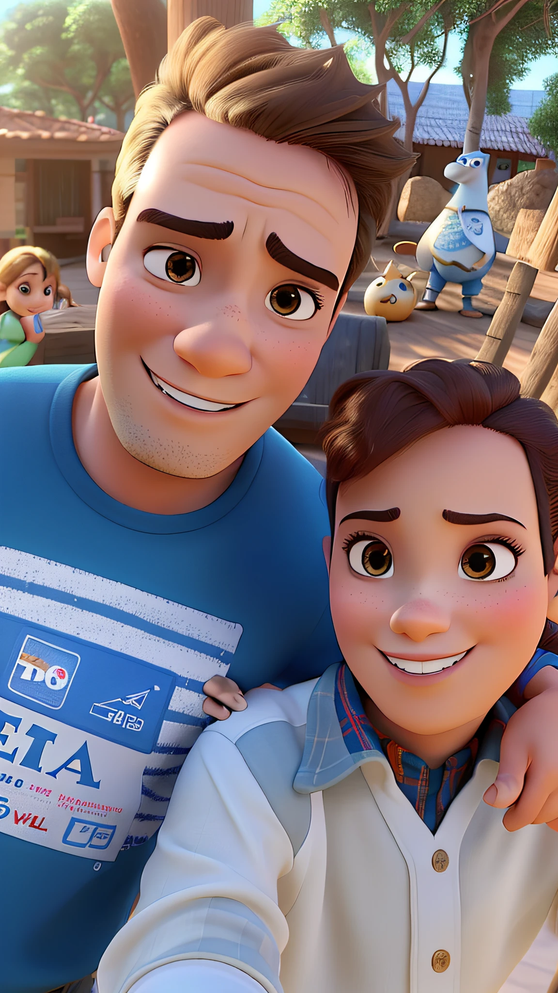 Um casal estilo pixar, alta qualidade, melhor quailidade.