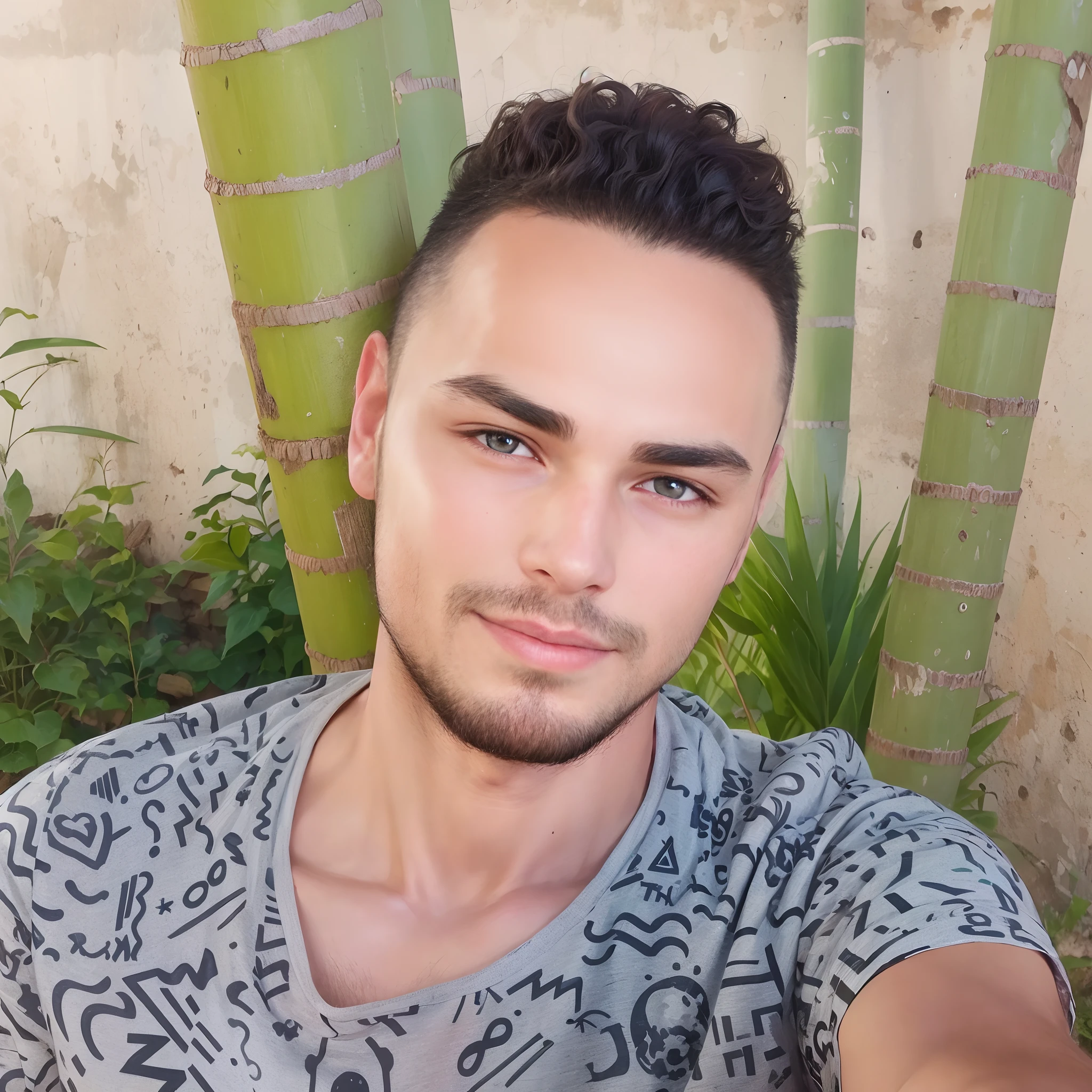 Beautiful man 35 years old with black shirt