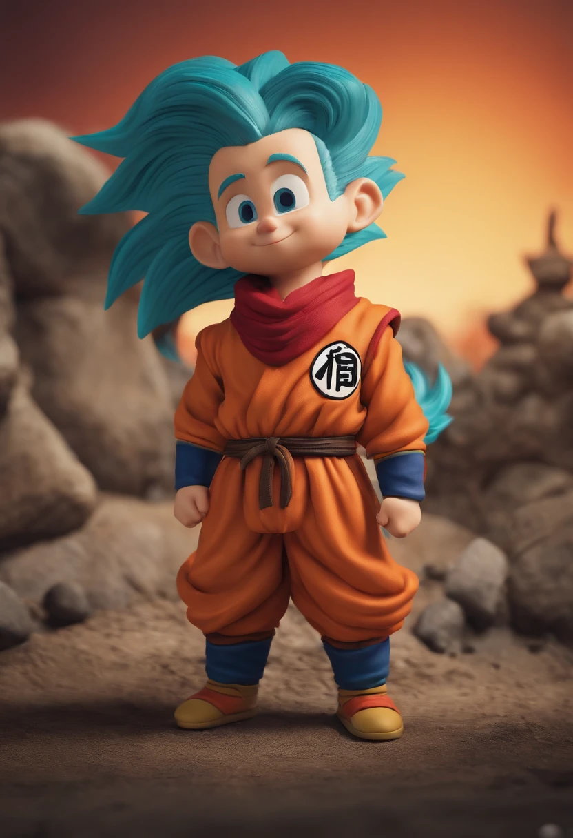 estilo Aardman, Dragon Ball Z Style Child, Standing,