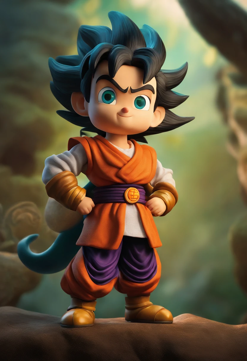 estilo Aardman, Dragon Ball Z Style Child, Standing,