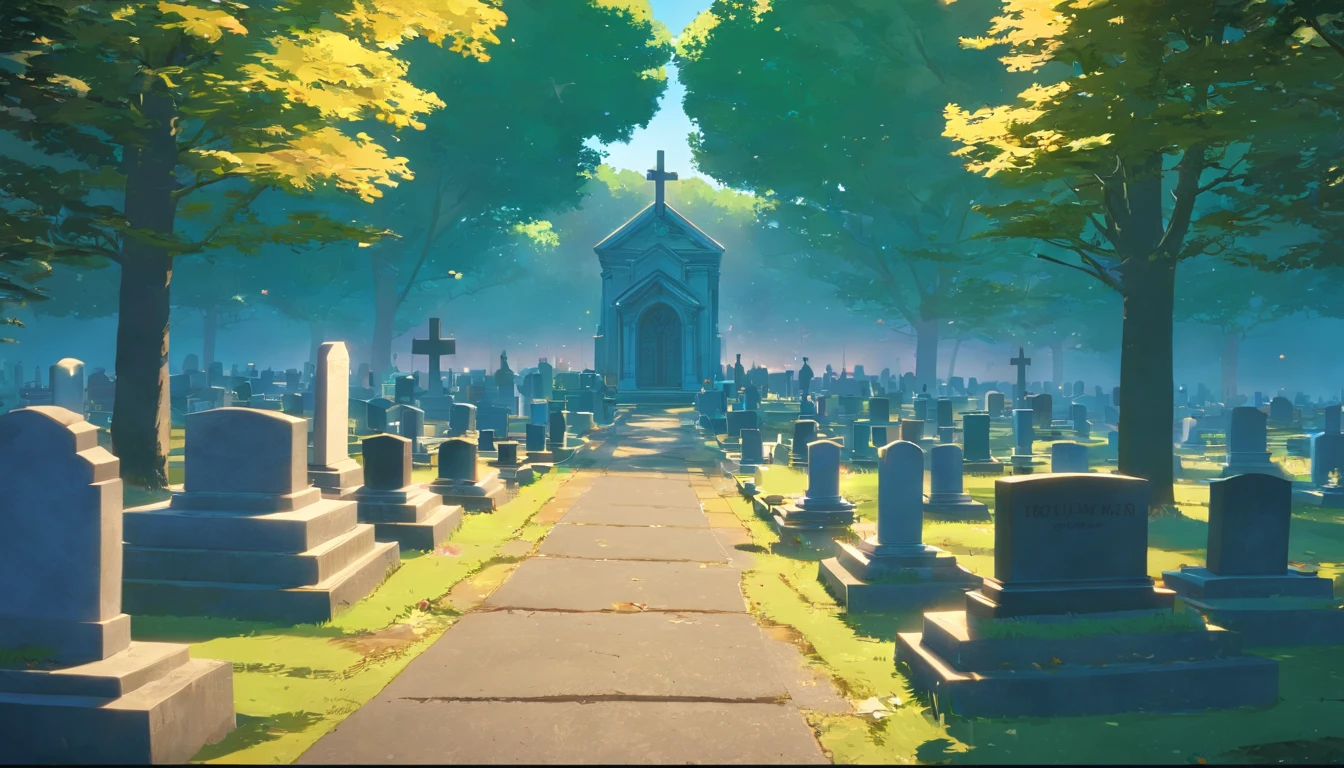 There is a cemetery,There are a lot of tombstones in the background, vampire au yeux rouge, Save photos of Alexei Egorov at night, auteur:Eglon van der Neer, bussiere rutkowski andreas rocha, Strange nostalgic concept art, background, auteur:Otakar Kubin, Martin Raphaël Lacoste, Cemetery Landscape, Cemetery context, cemetery, cemetery, stefan koidl inspired , Realstic, Ultra Photo Realsisim, super realistic,The image was burned