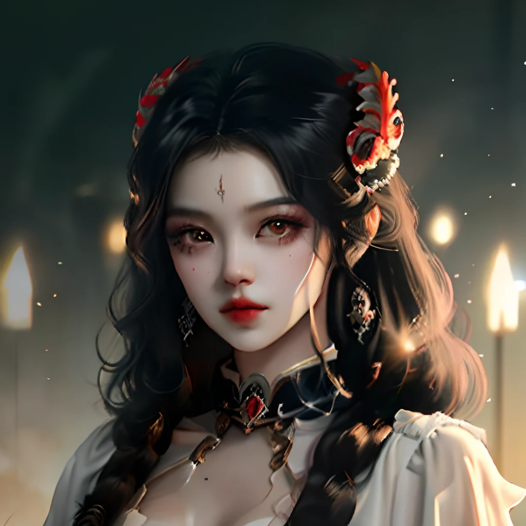 Black-haired, red-eyed
beautiful woman
detective