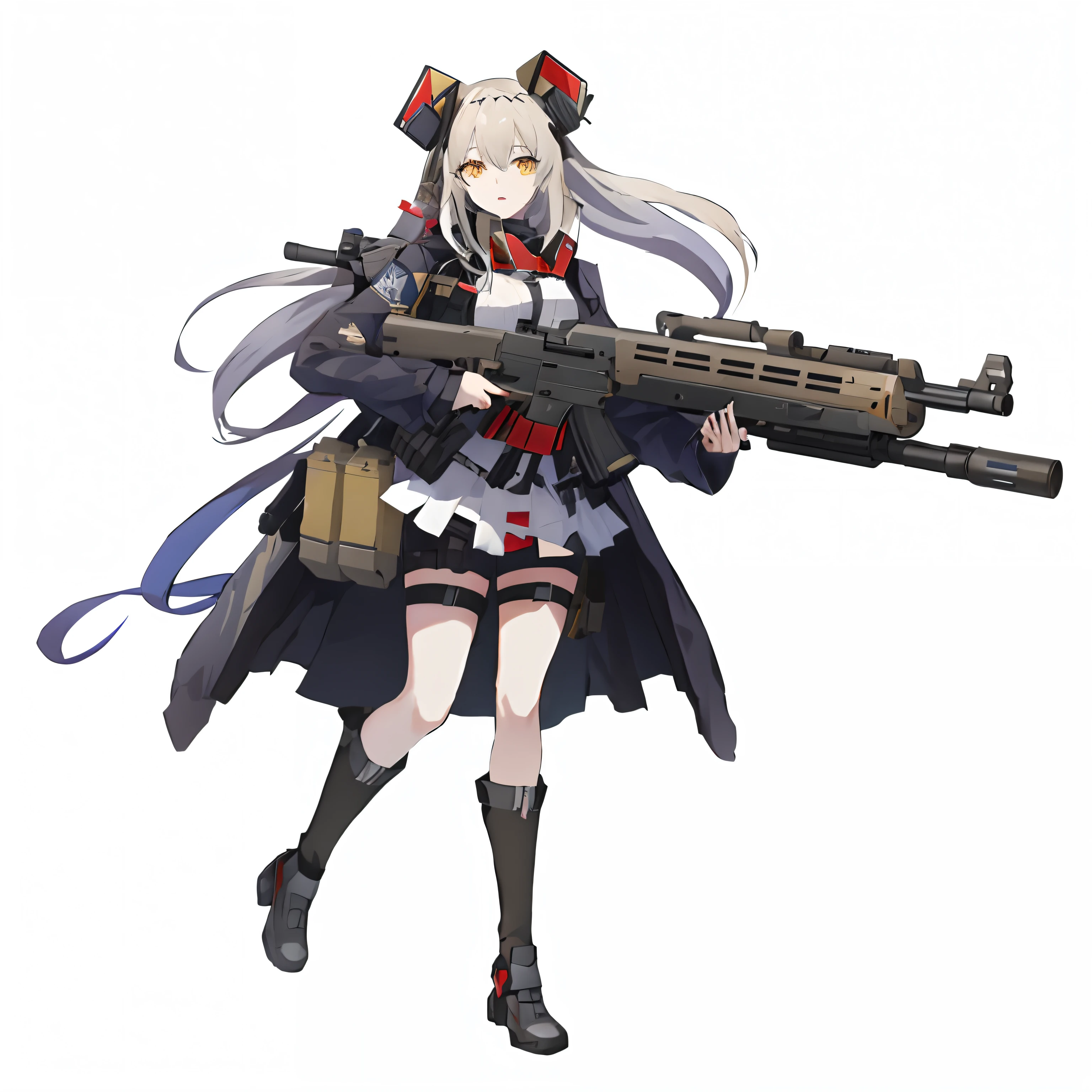 Anime girl with gun and hat, m4 sopmod ii girls frontline, from girls frontline, girls frontline style, Fine details. Girl Front, A scene from the《azur lane》videogame, azur lane style, Girls Frontline CG, anime machine gun fire, render of april, Girl Front, mechanized soldier girl, cushart krentz, girls frontline universe