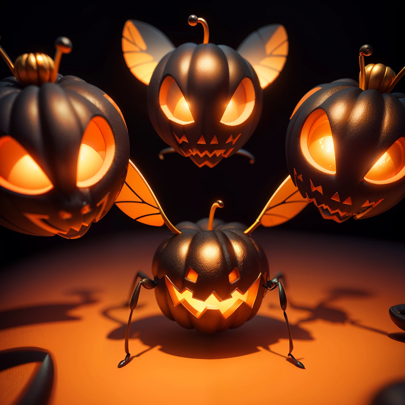 Halloween Ant，Center element，（master-piece，bestquality：1.2），Best Lights，best shadows，Show background, stylized 3d render