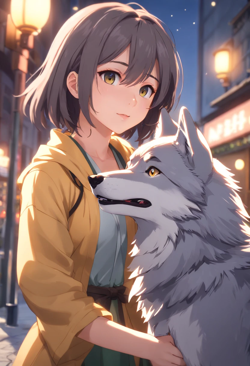 A giant wild gray wolf protects the beautiful girl
(Master parts: 1.5) (Fotorrealista: 1.1) (Bokeh) (Best quality) (The skin、pores、Detailed texture of hair: 1.1) (复杂) (8K) (hdr) (Wallpapers) (Cinematic lighting) (foco nítido )
