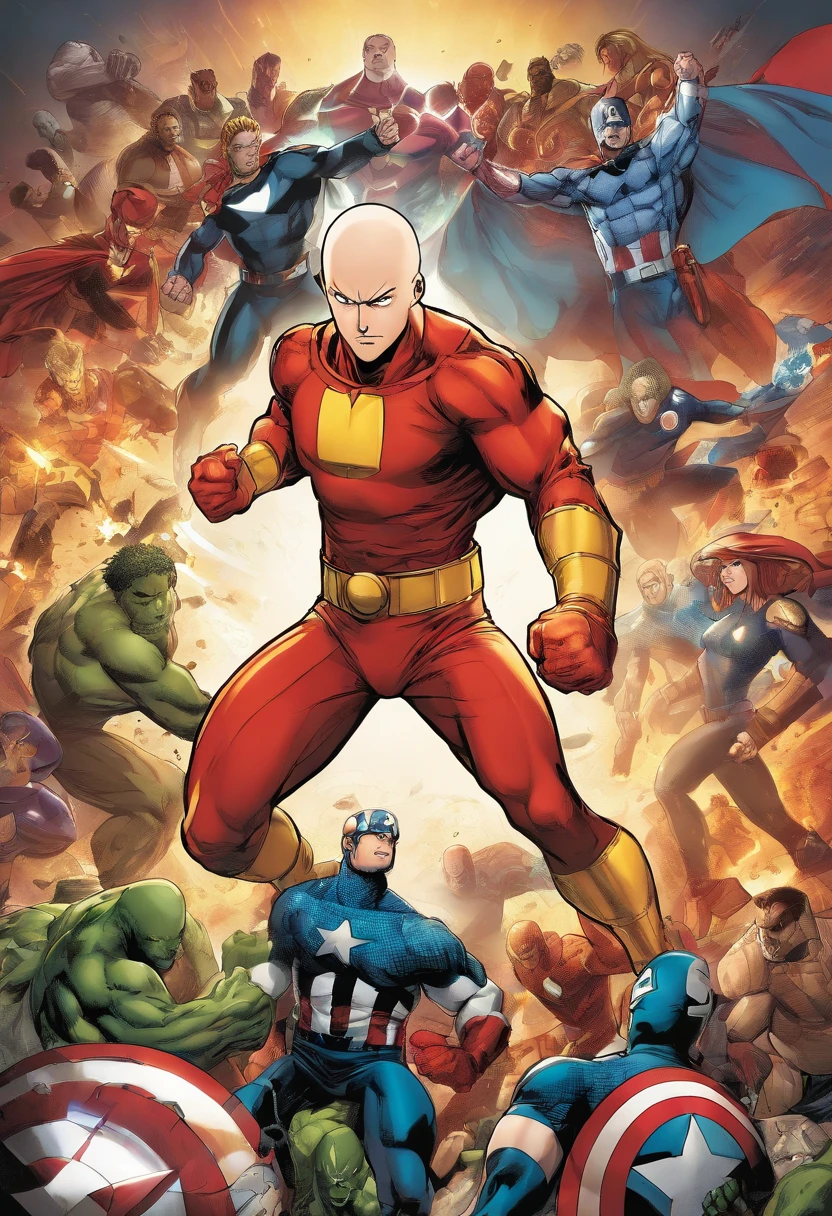 Saitama, the world's strongest hero, vs the Avengers