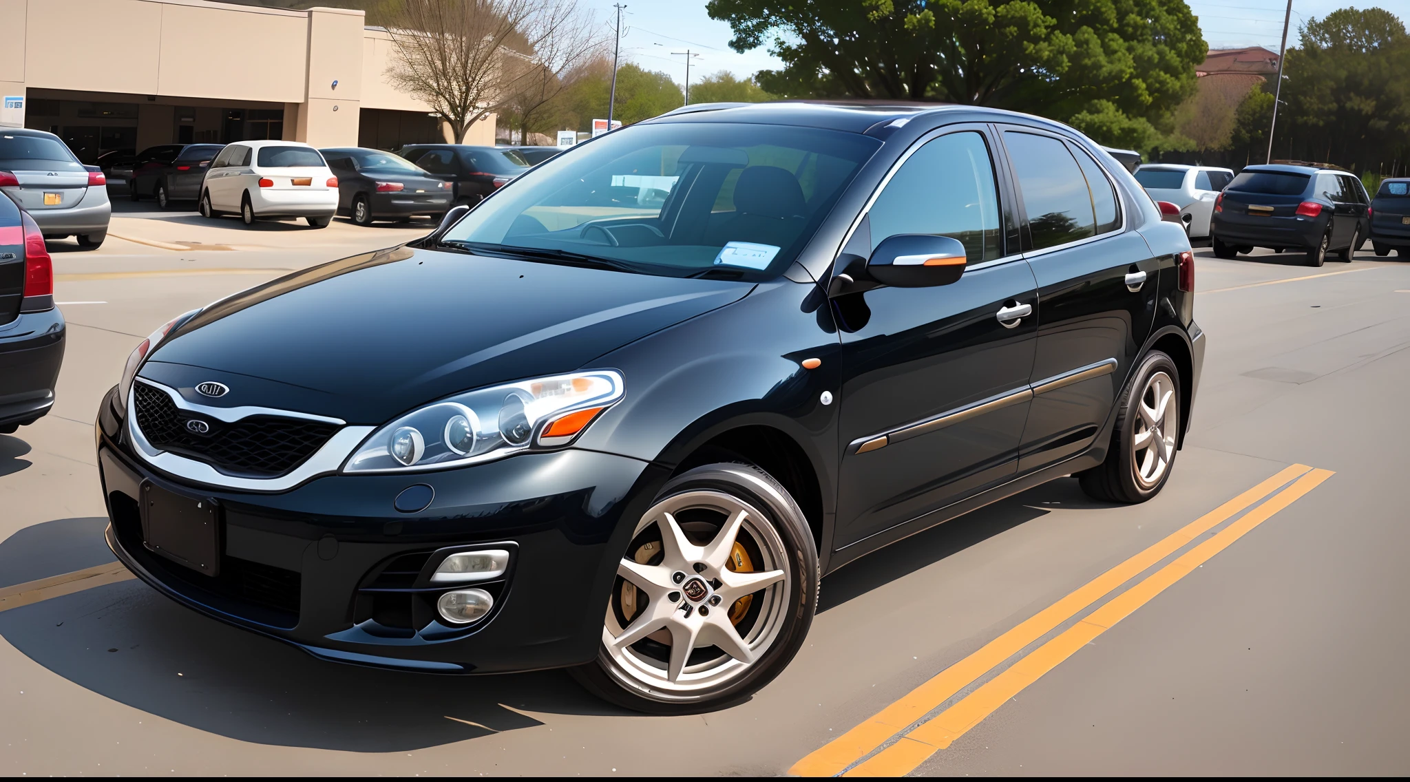 2008 Kia spectra with a sporty body kit and sporty rims