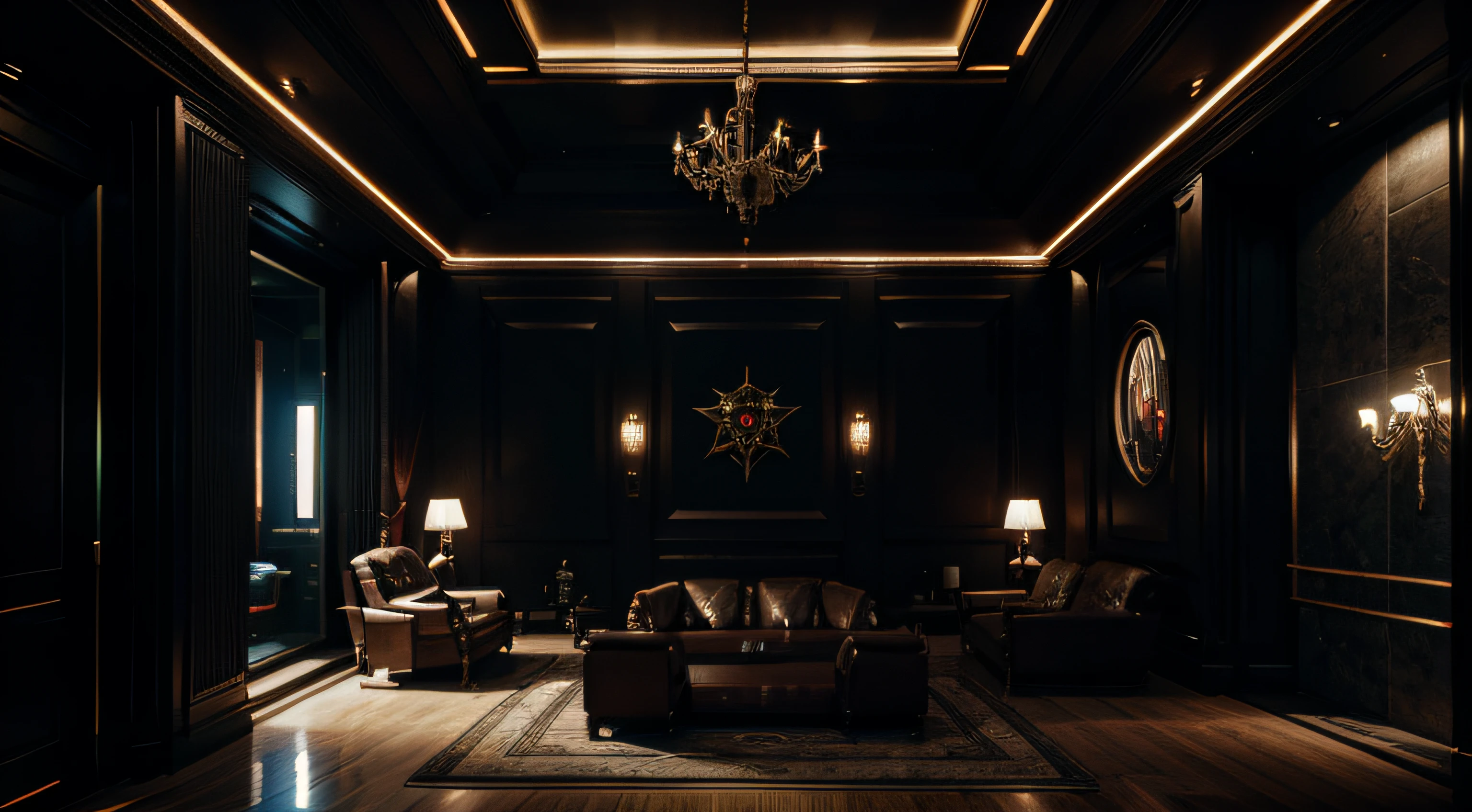 Cyberpunk Mansion, interior, Noite, 4k