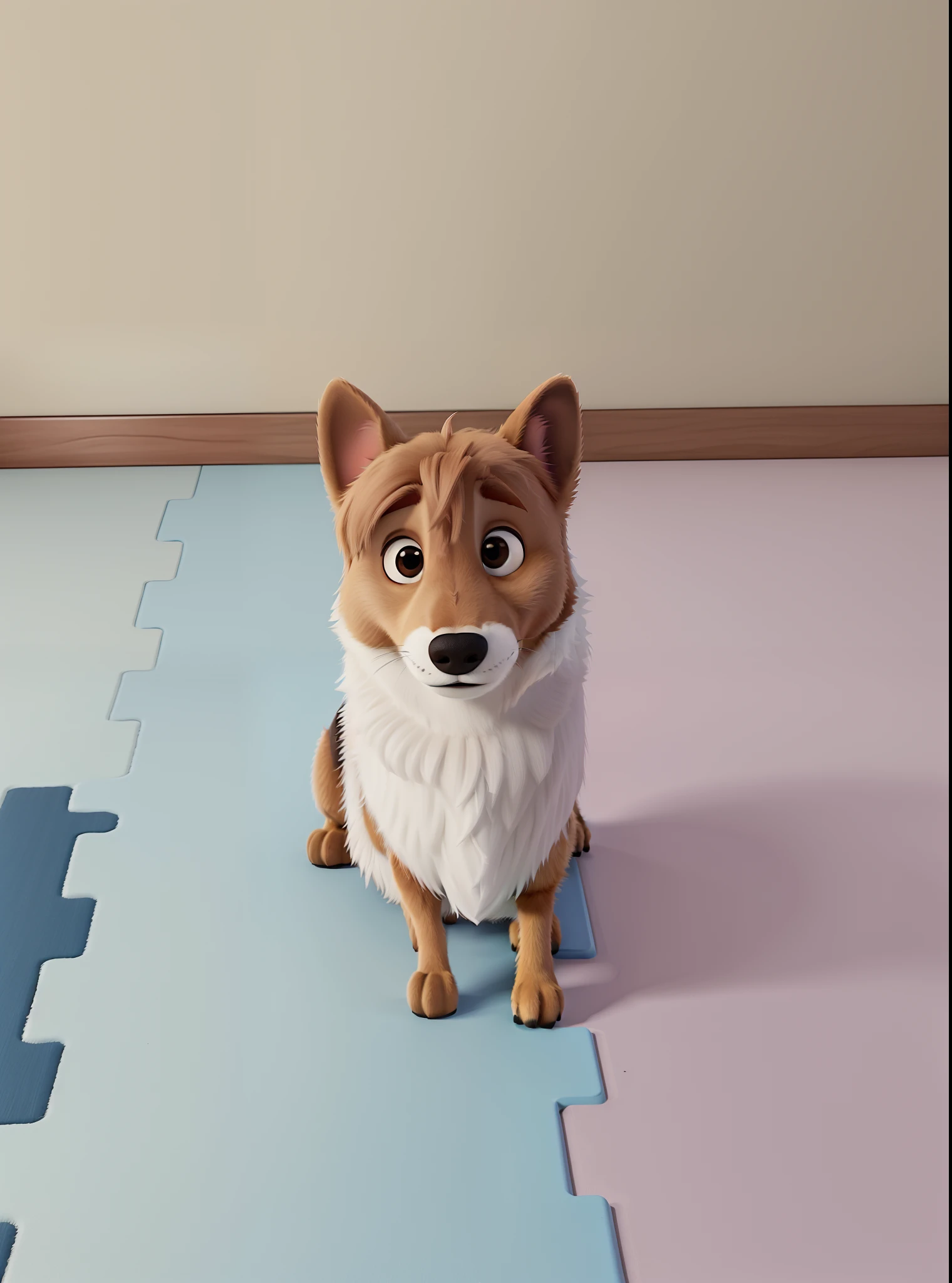Um cachorro pastor de Shetland da cor sable estilo pixar, melhor qualidade, alta qualidade