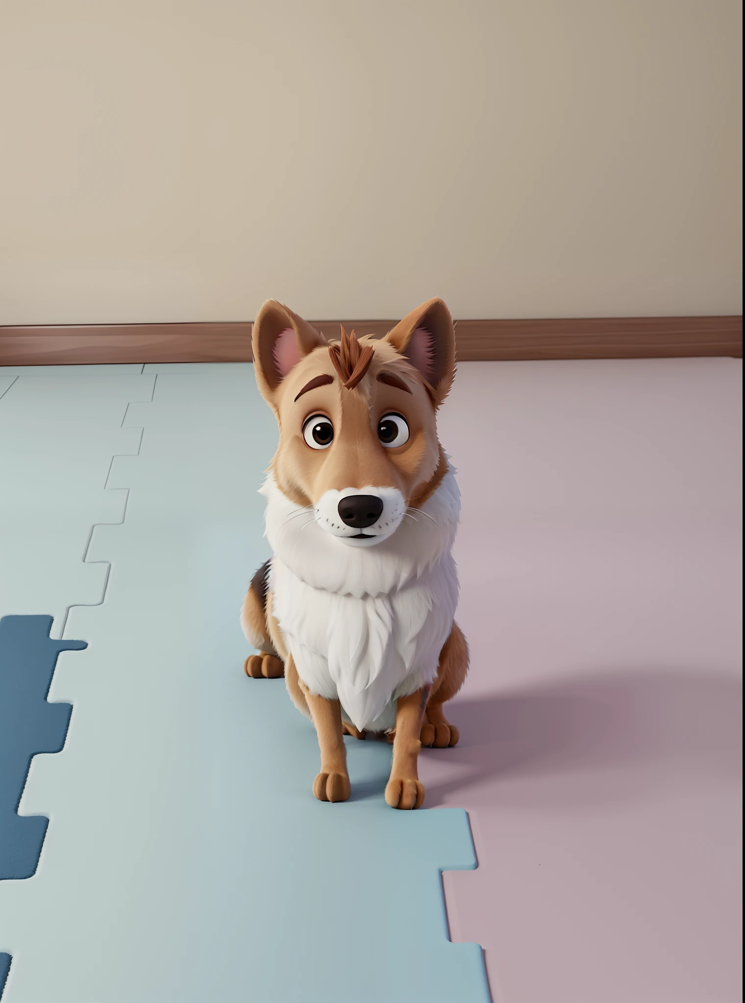 Um cachorro pastor de Shetland da cor sable estilo pixar, melhor qualidade, alta qualidade