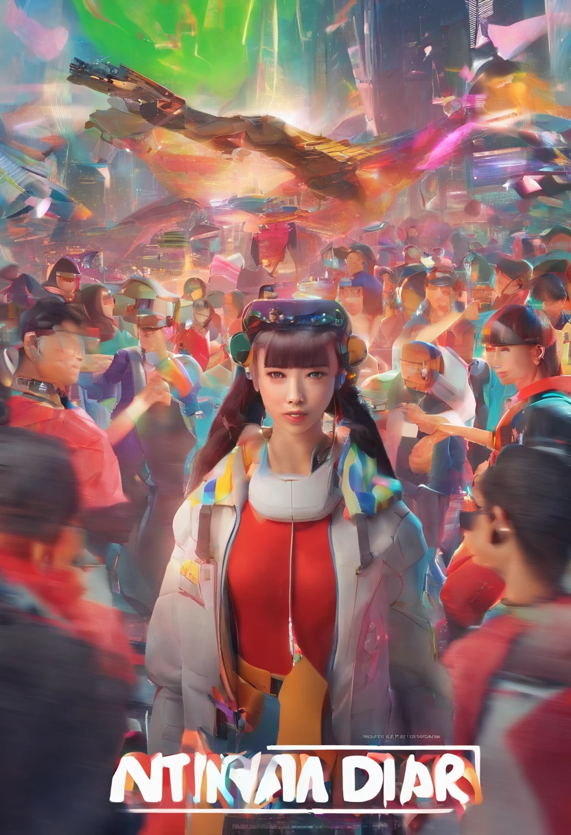 National Day Events,national day,VR Poster,VR headset,figura,城市,handwriting,Cyberpunk Personality,Event Poster,threesome