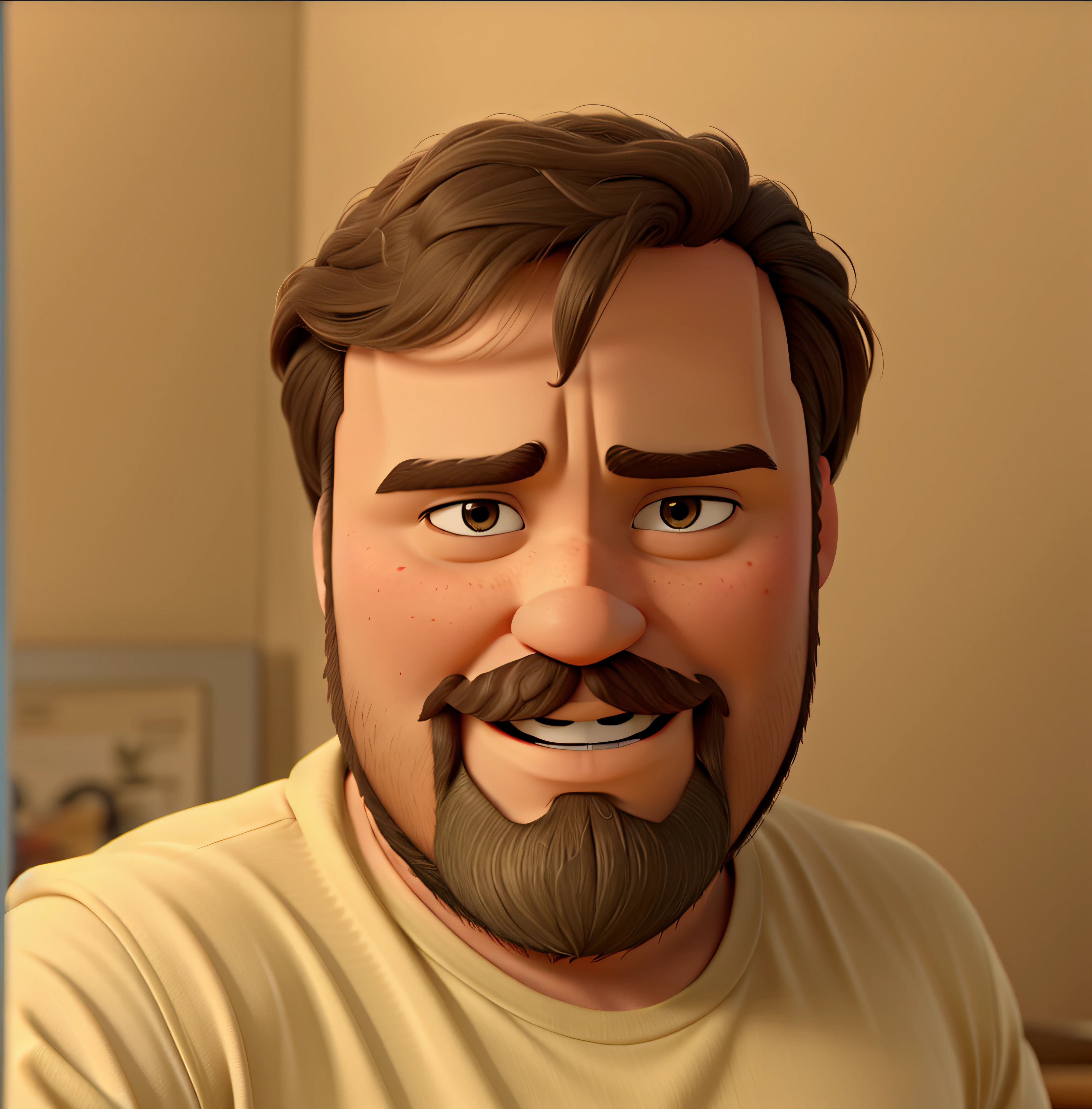 Poster estilo filme Disney Pixar DE BARBA CERRADA