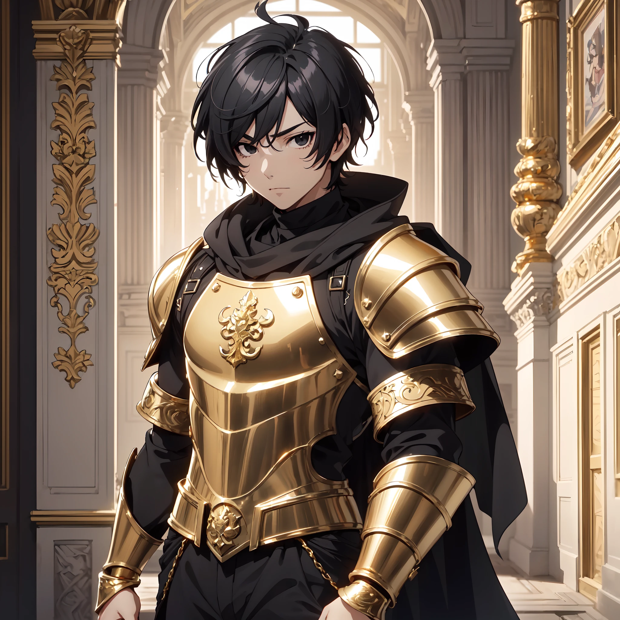 128K Ultra High Definition,
128K Ultra High Quality,
128K Ultra High Resolution,
Best Definition,
Best Quality,
Best Resolution,
Perfectly Detailed,
Perfectly Designed,
Extremely Detailed,
Extremely Designed,
Hyper Detailed,
Hyper Definition,
Hyper Quality,
Hyper Resolution,
Masterpiece,
(((Anime))),
Body Shot,
(((Boy))),
Handsome,
Muscular Body,
(((Black Short Hair))),
(((Black Eyes))),
(((Hyper Detailed & Perfectly Designed With Ultra High Quality Gold Warlord Armor))),
(((Inside Of Medieval Royal Palace Background Scenery))),