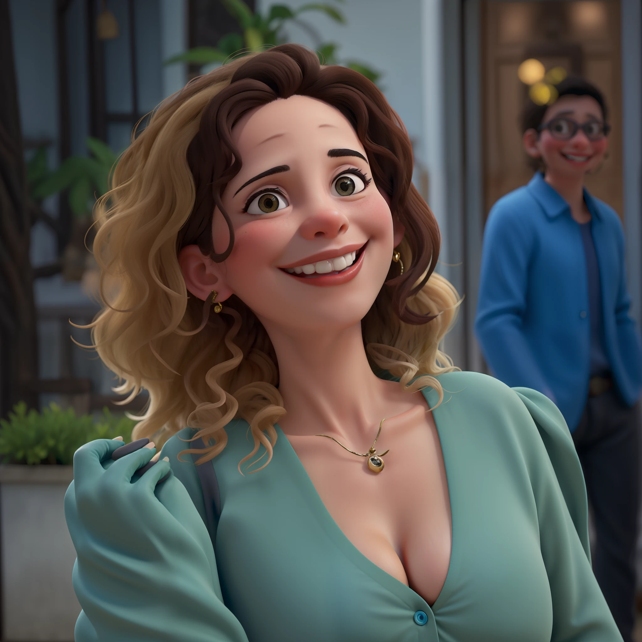 Senhora sorrindo