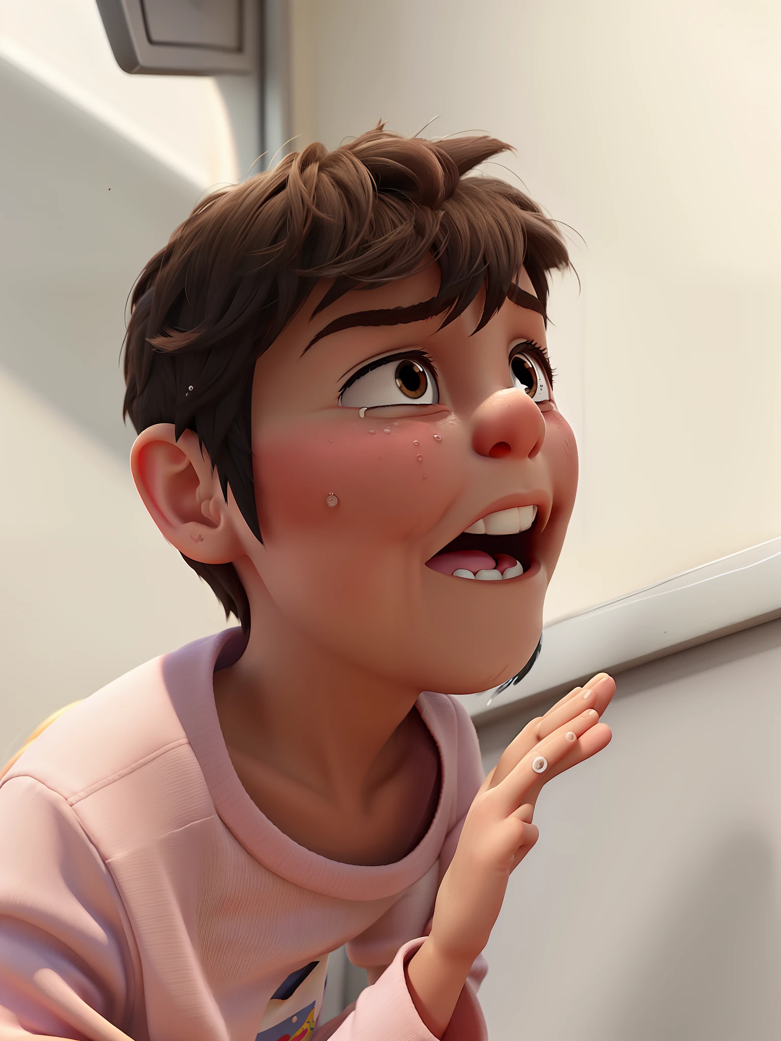 A Crying Child Disney Pixar Style Poster