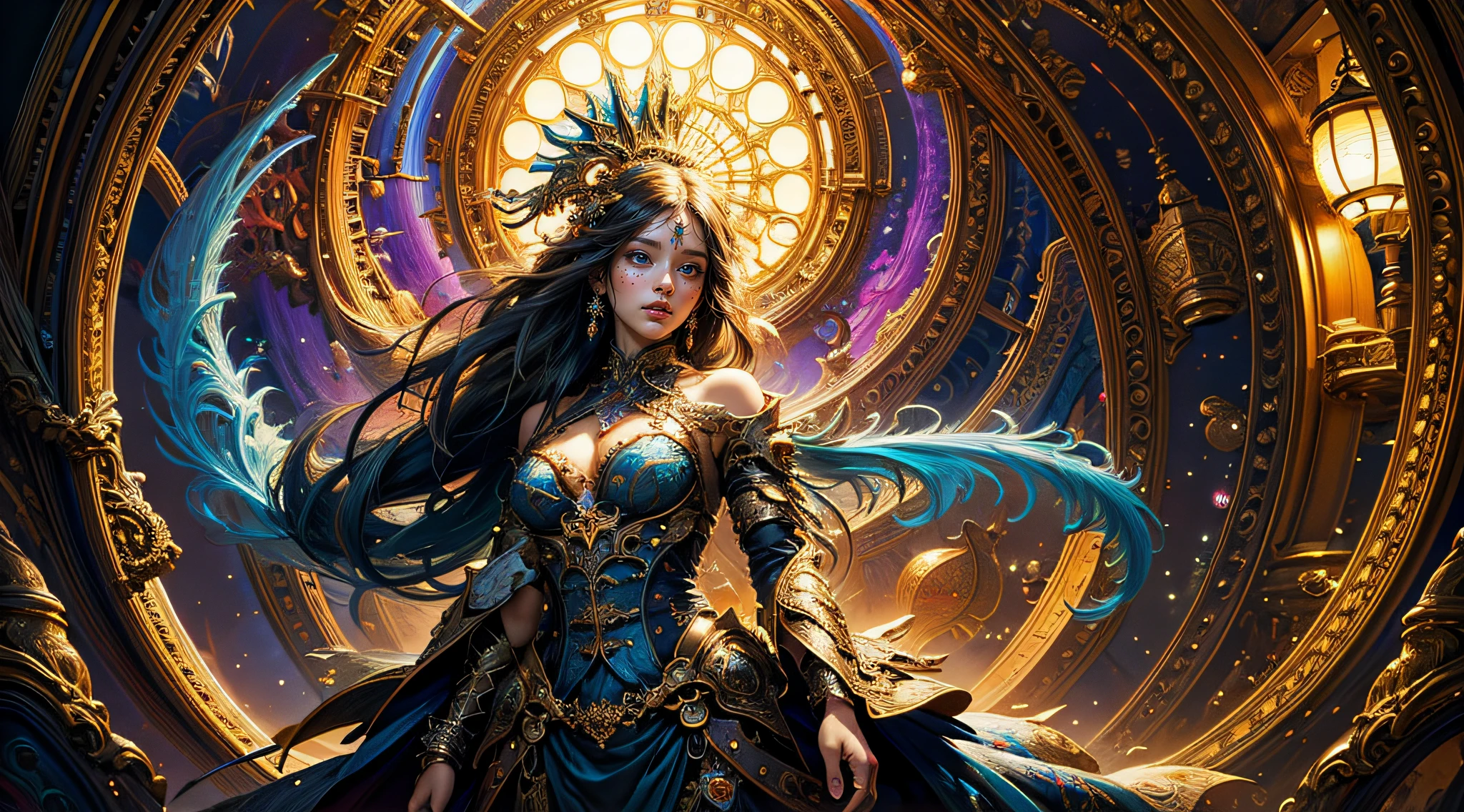 (masterpiece, top quality, best quality, official art, beautiful and aesthetic:1.2), (1girl), (((full body portrait))), extreme detailed,(fractal art:1.3),colorful,highest detailed
