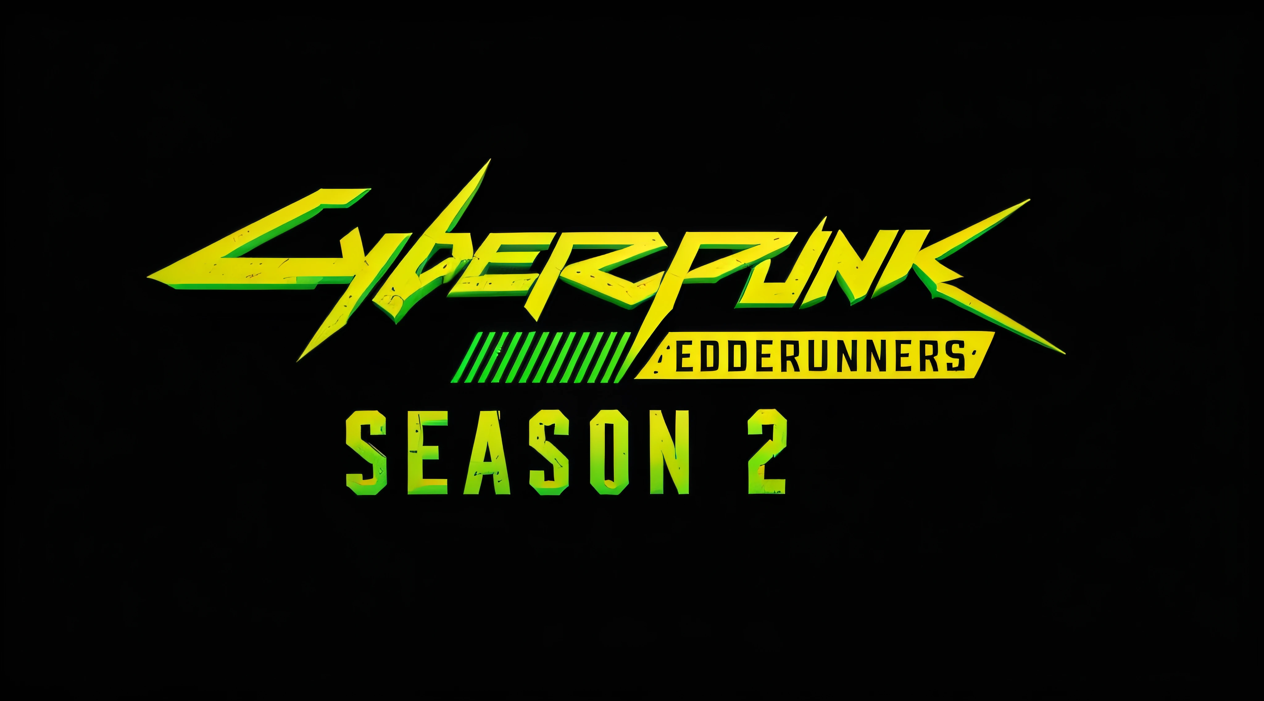 "Highly detailed and dynamic logo design for the cyberpunk edgerunners season 2 anime, with a vibrant and animated underground style."