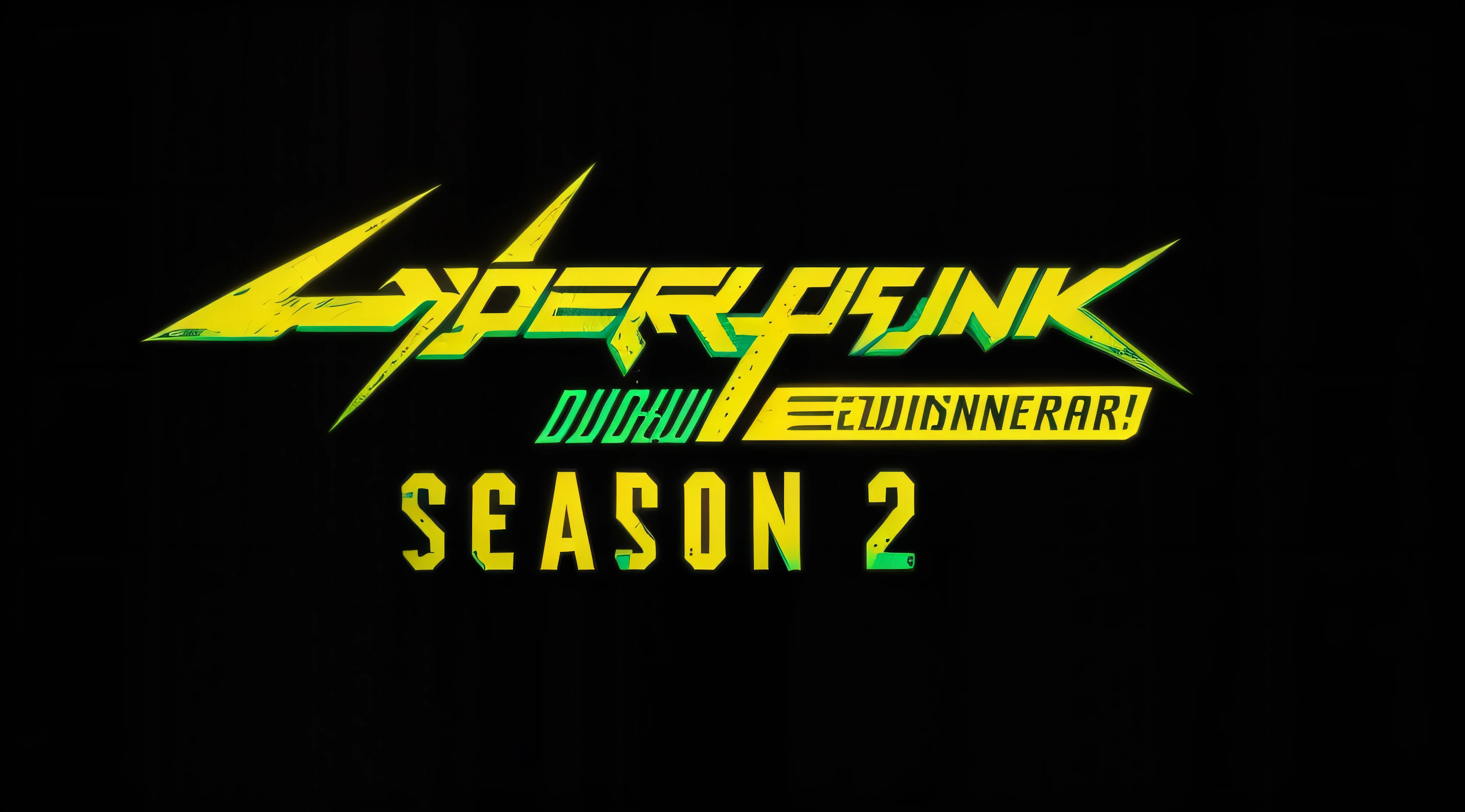 "Highly detailed and dynamic logo design for the cyberpunk edgerunners season 2 anime, with a vibrant and animated underground style."