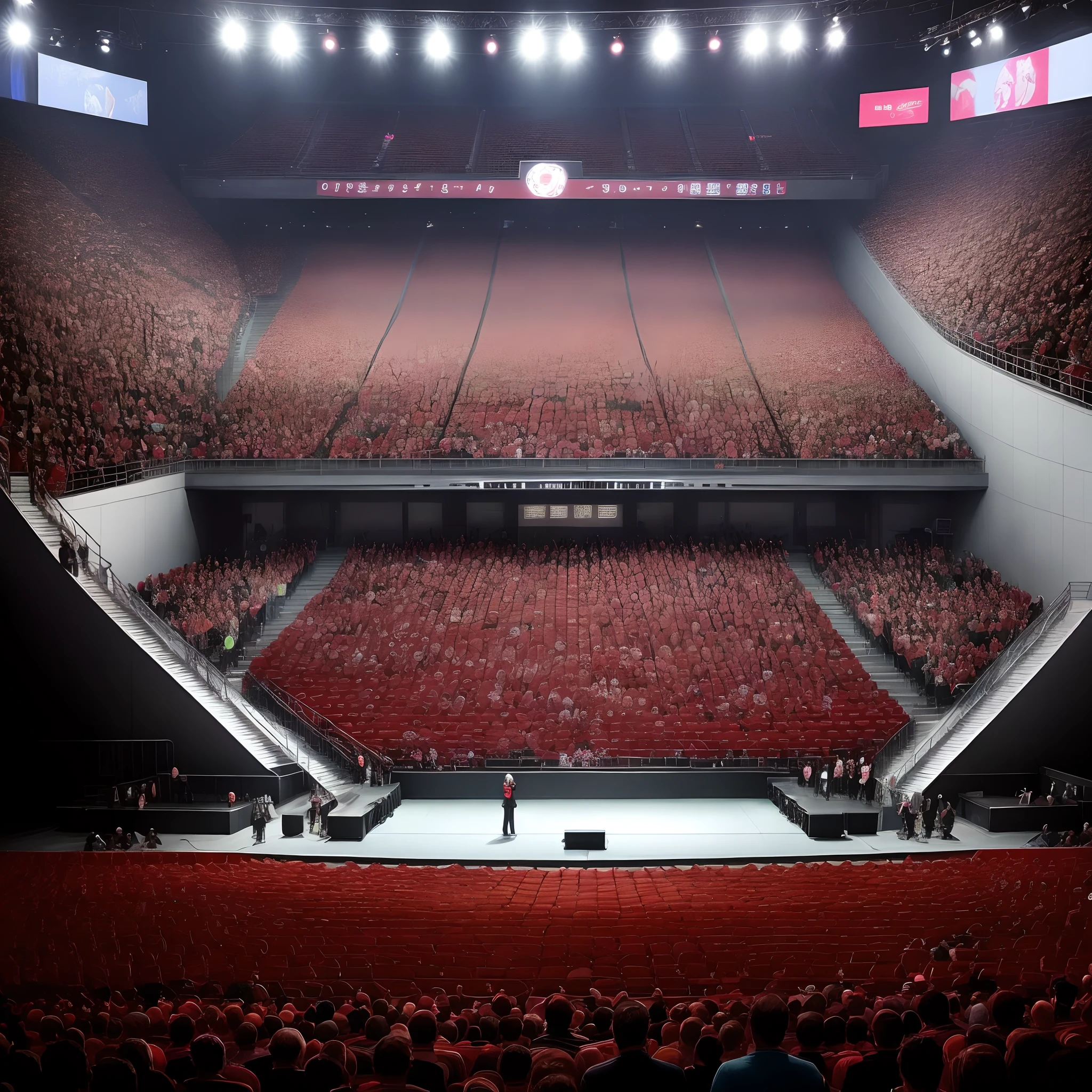 Auction Venue、stage、Lots of people