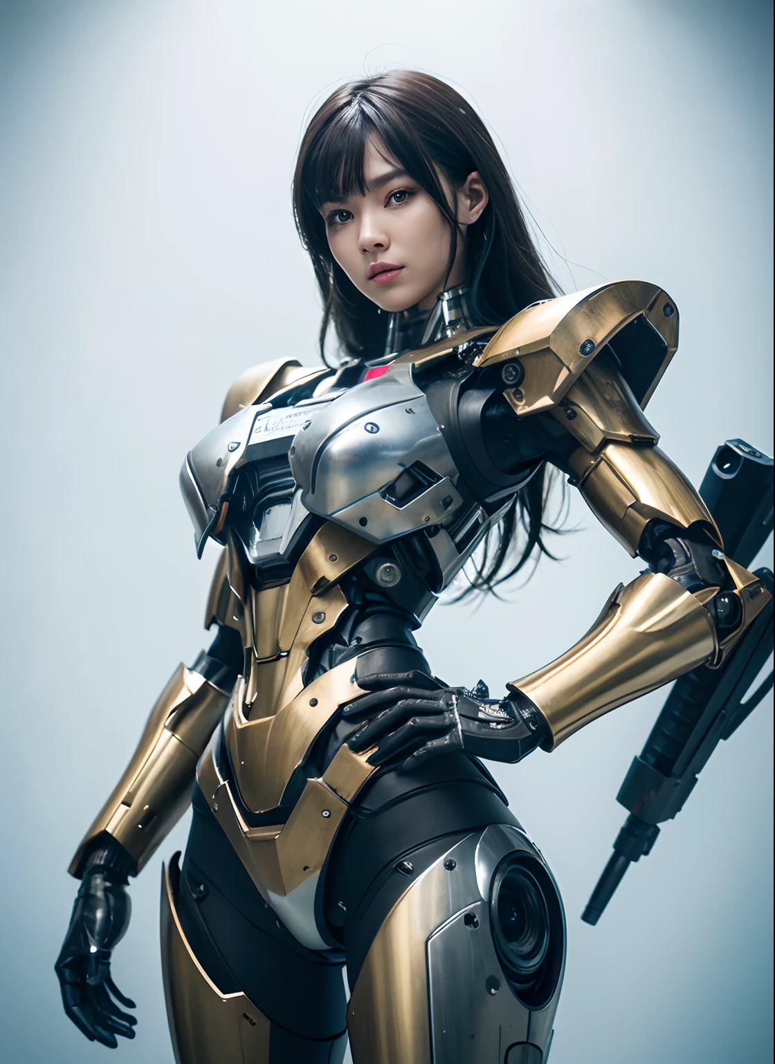 Textured skin, Super detailed, Attention to detail, high quality, 最high quality, High resolution, 1080P, hard disk, beautiful,(War Machine),beautifulサイボーグ女性,red and black mecha cyborg girl,Battle Mode,Girl with a mechanical body(armor red 7、black 3 ratio),She is wearing a futuristic combat weapon mecha、Very Short Hair、Brown eyes、Sweaty face、Tired look、 Open your mouth Sexy Eyes Steam coming out of the head Kneel Full Face Destroyed combat uniforms Heavily damaged armor Sweaty face Woman with distressed expression completely and partially destroyed