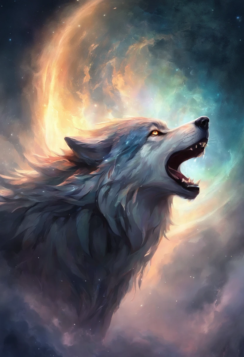 Wolf black howling