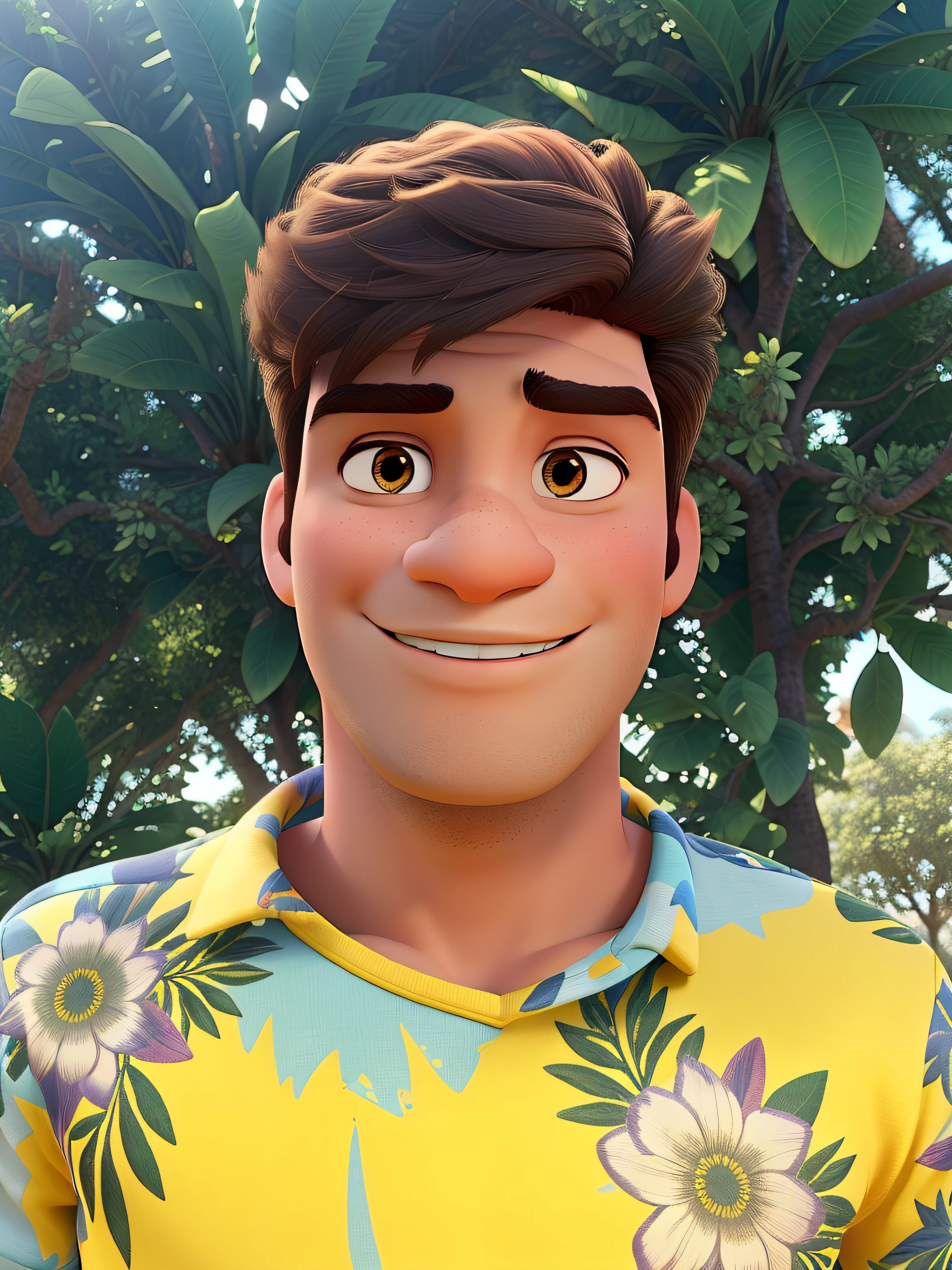Um homem pardo estilo disney pixar, alta qualidade, melhor qualidade