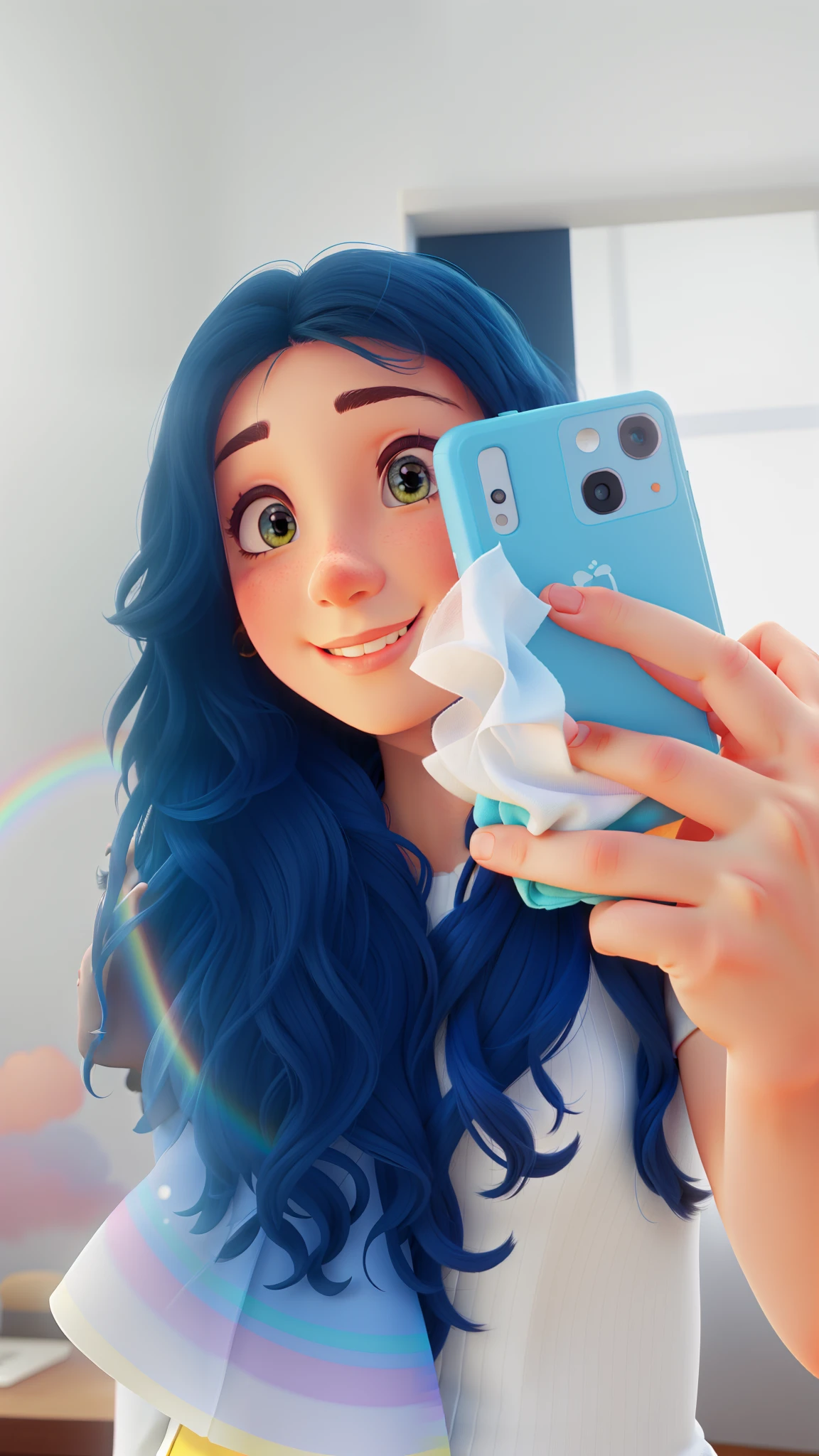 White and rainbow background